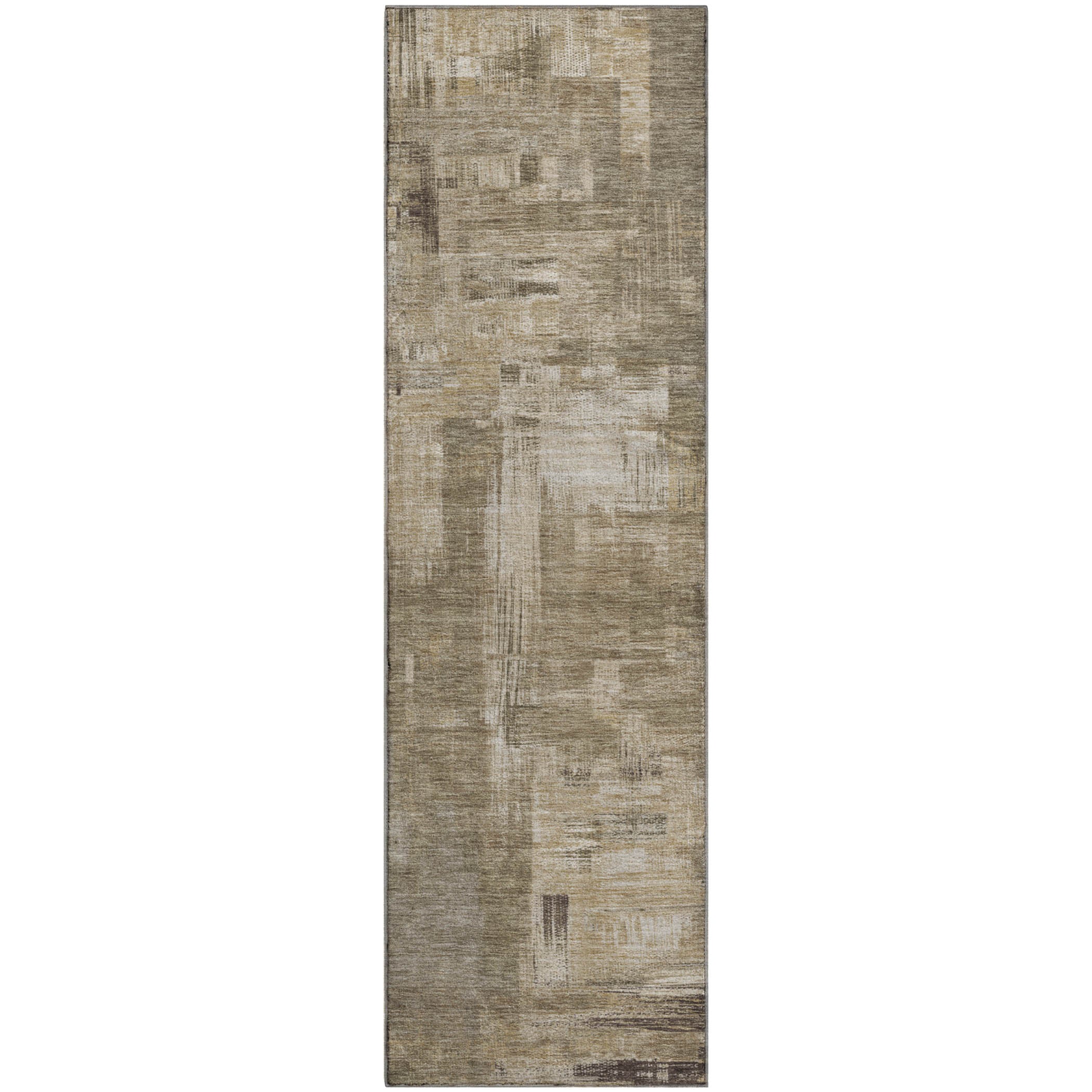 Vienna Machine Washable Transitional Mocha Brown Rug 2'3" x 7'6" #shape_Runner