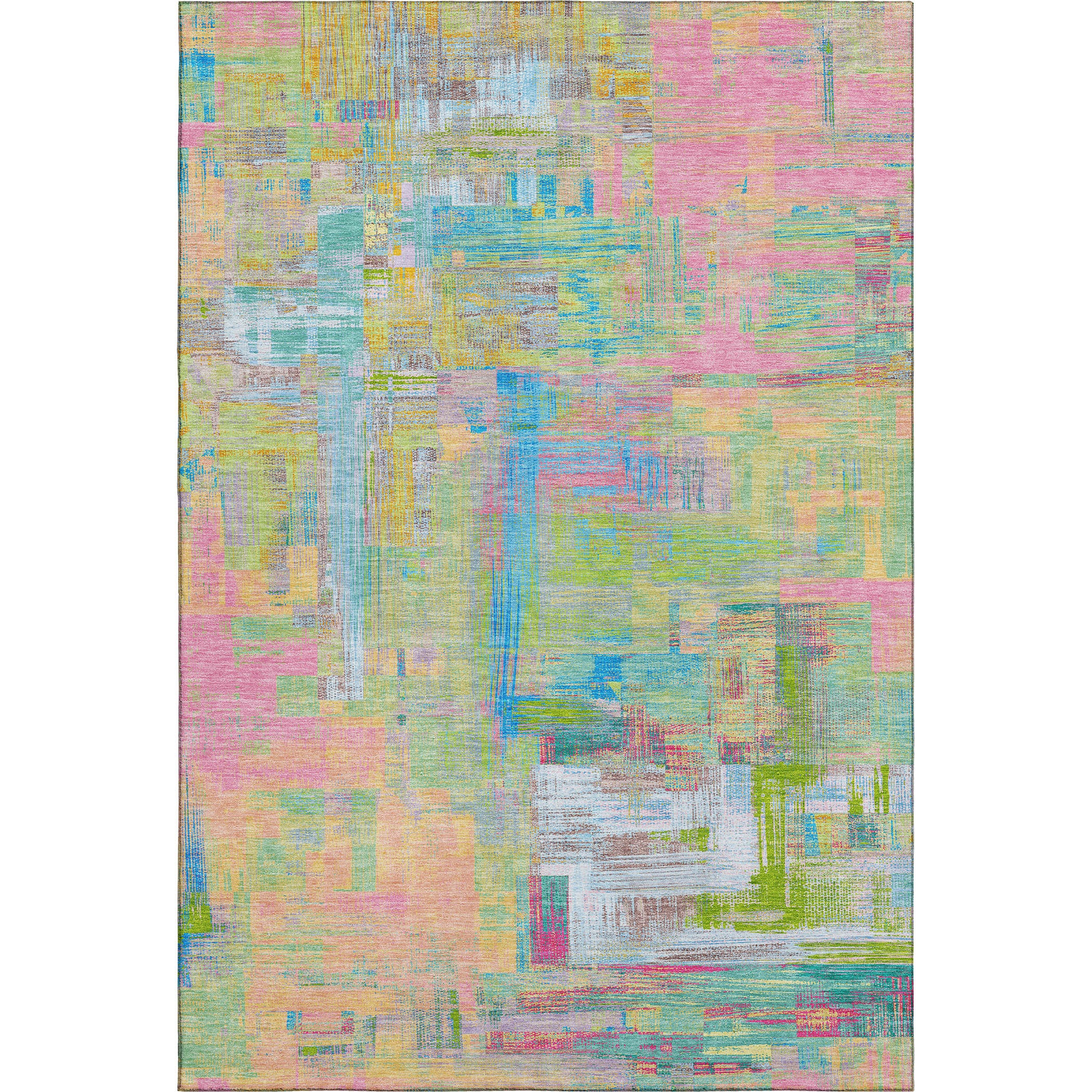 Vienna Machine Washable Transitional Pink Rug 2'6" x 3'10" #shape_Rectangle