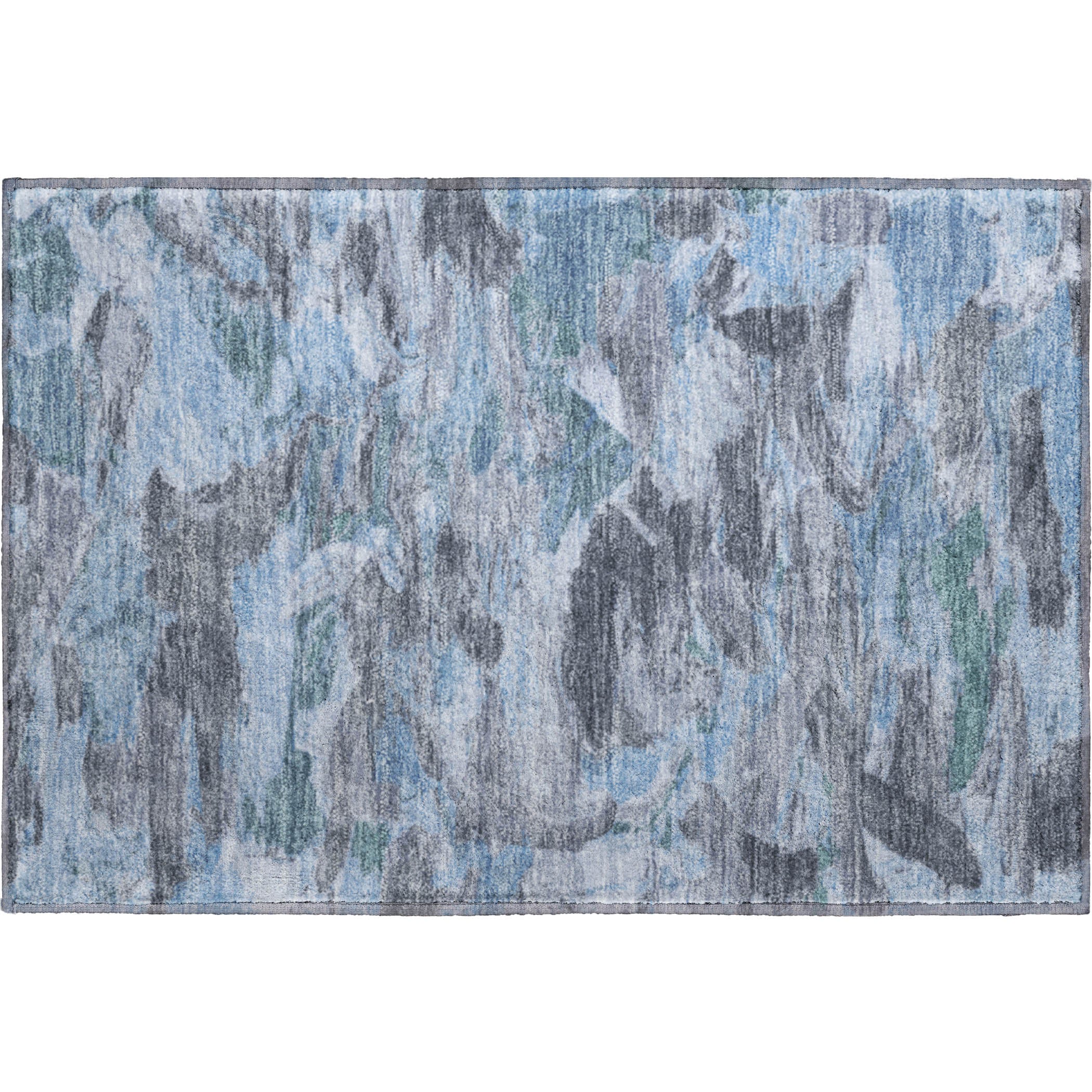 Cusco Machine Washable Transitional Denim Blue Rug 1'8" x 2'6" #shape_Rectangle