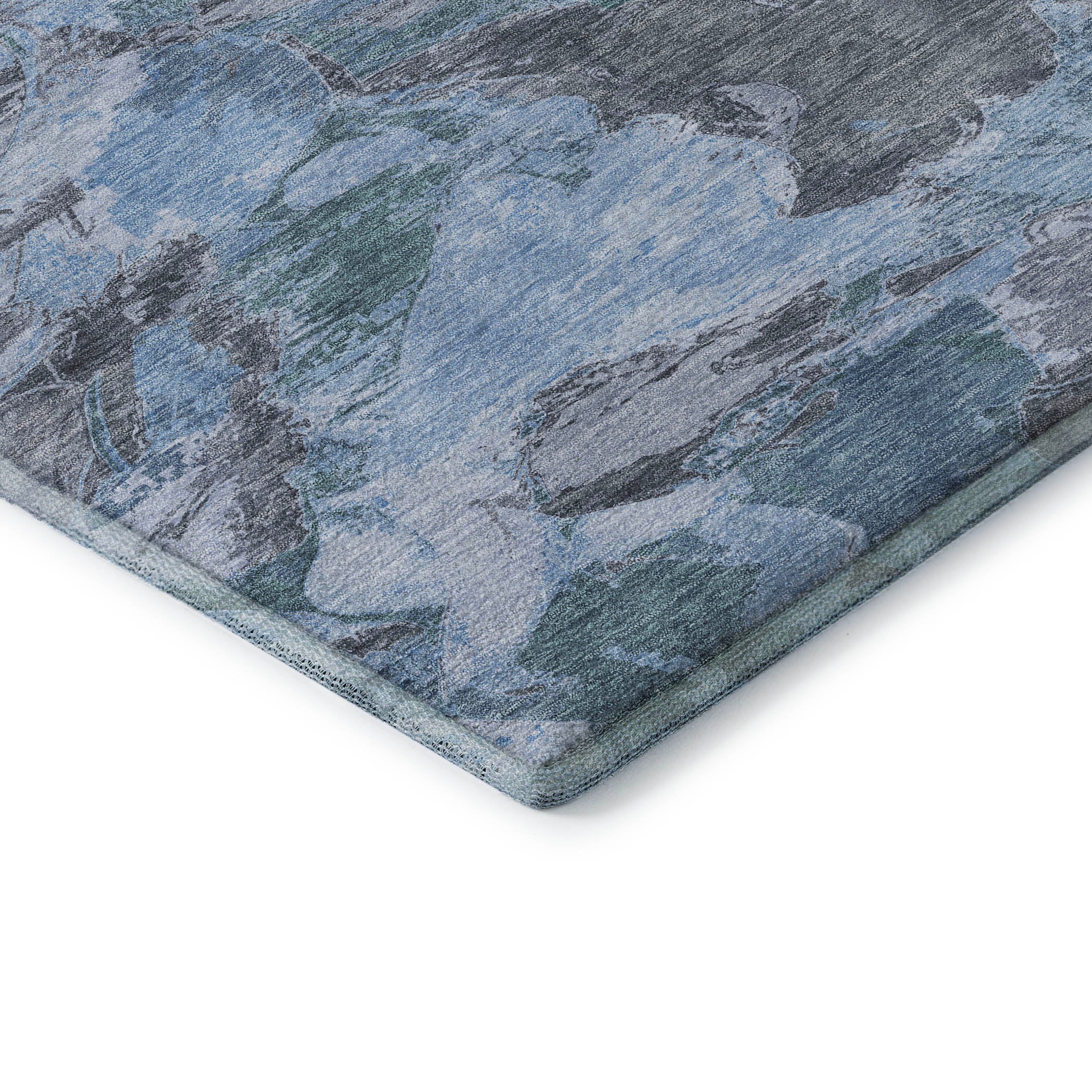 Cusco Machine Washable Transitional Denim Blue Rug 1'8" x 2'6" #shape_Rectangle