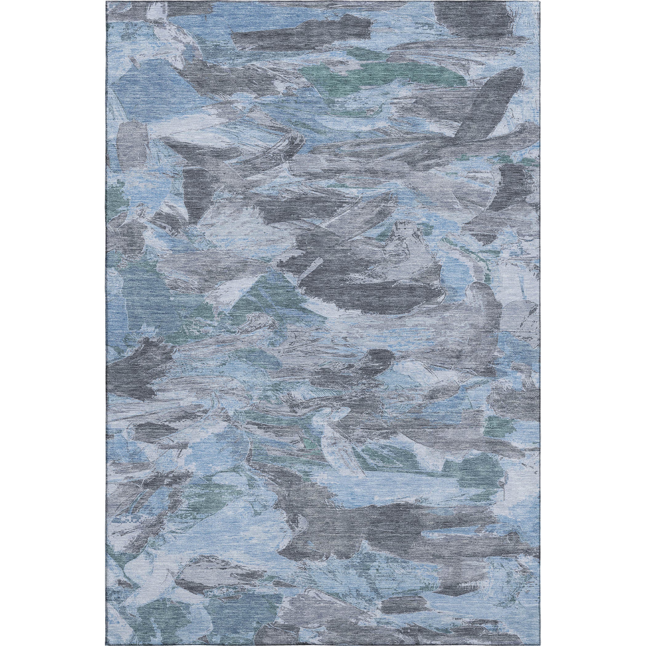 Cusco Machine Washable Transitional Denim Blue Rug 2'6" x 3'10" #shape_Rectangle