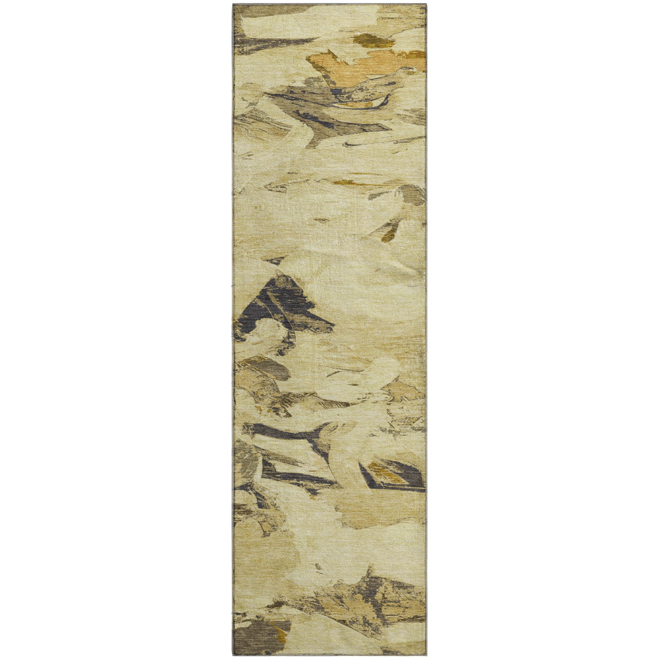 Cusco Machine Washable Transitional Gold Rug 2'3" x 7'6" #shape_Runner