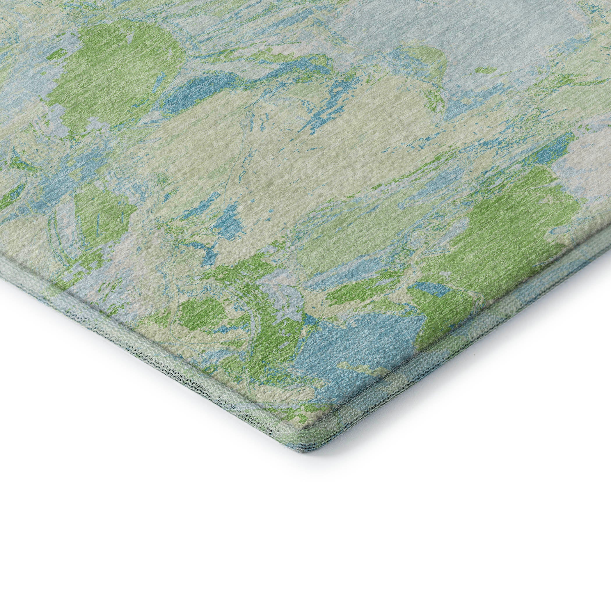 Cusco Machine Washable Transitional Mint Green Rug 1'8" x 2'6" #shape_Rectangle