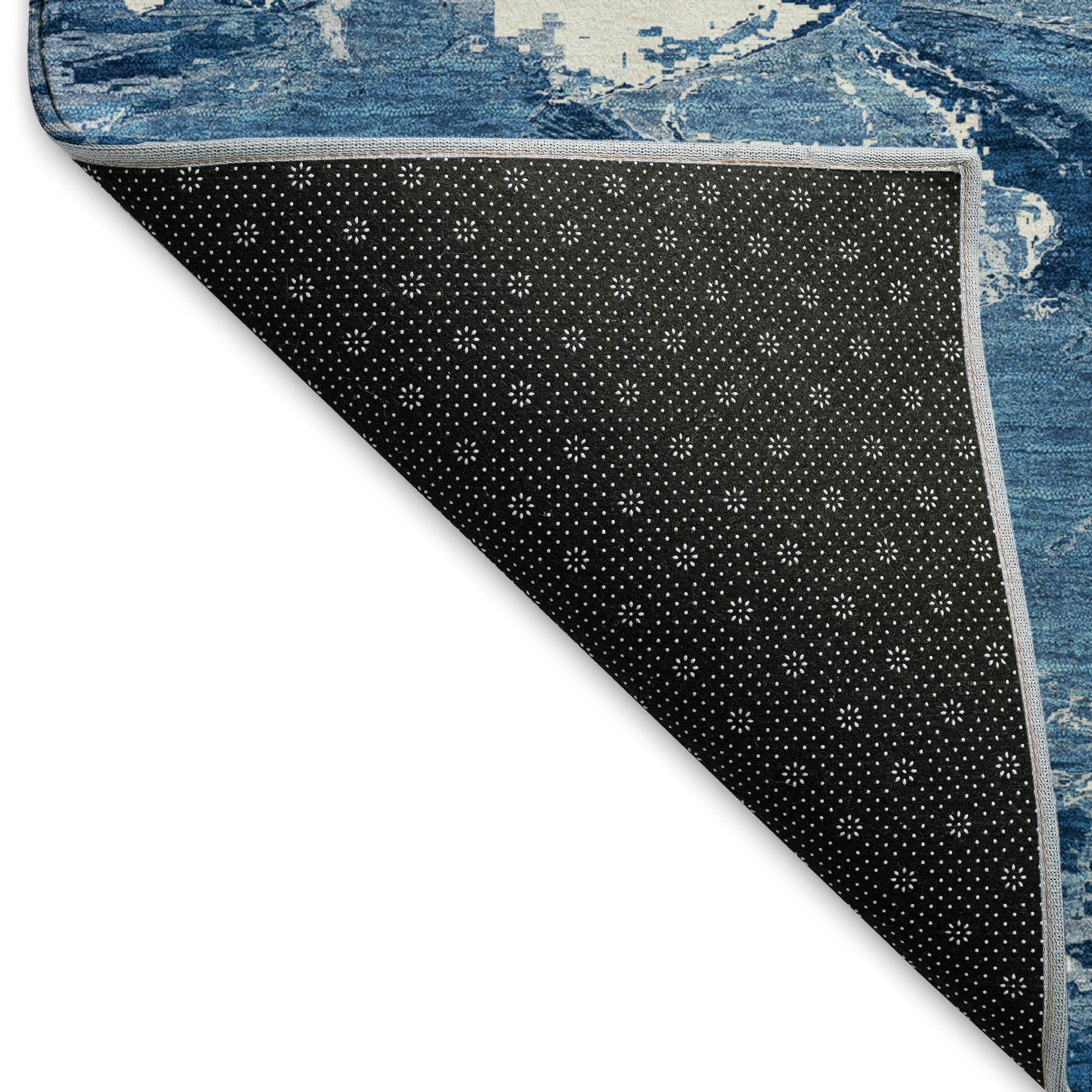 Cusco Machine Washable Transitional Navy Blue Rug 1'8" x 2'6" #shape_Rectangle