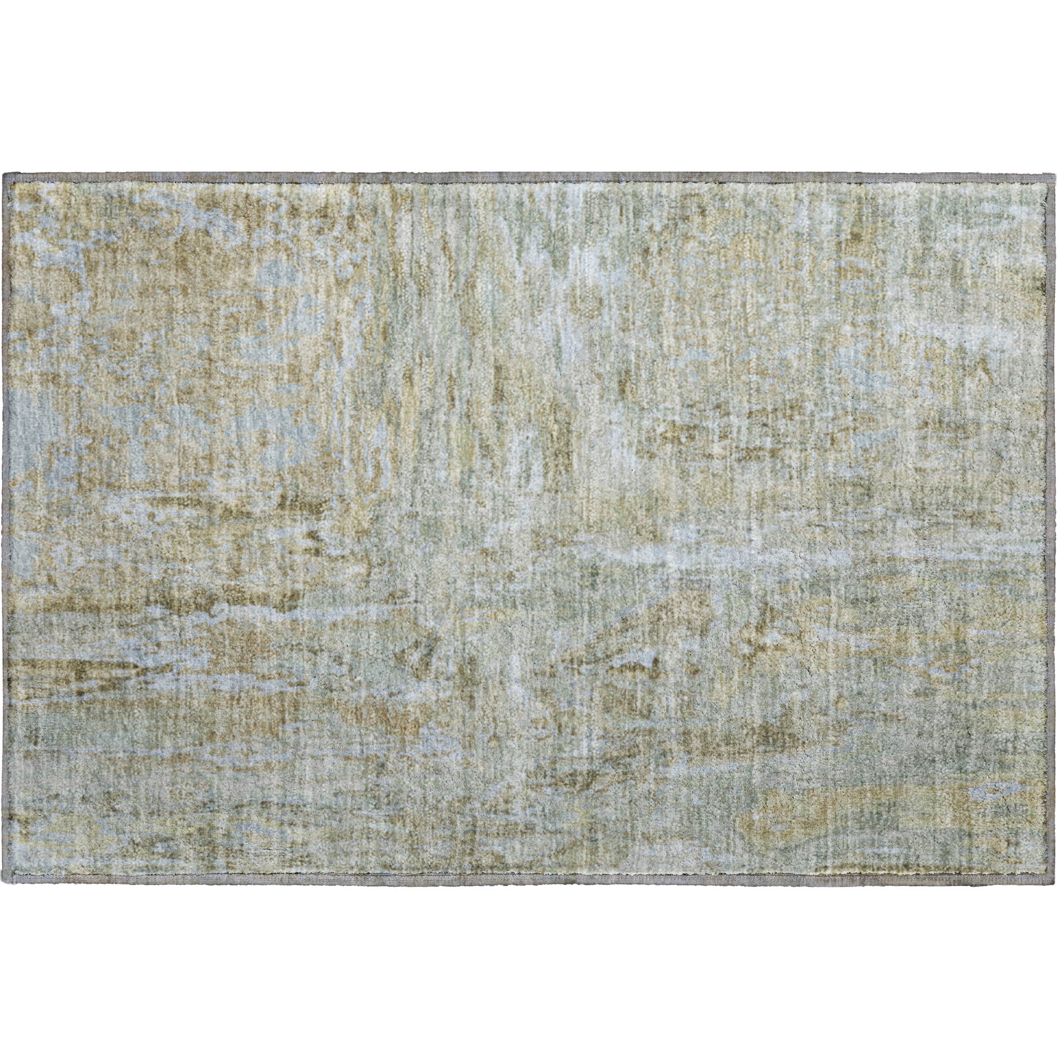 Zanzibar Machine Washable Transitional Khaki Brown Rug 1'8" x 2'6" #shape_Rectangle