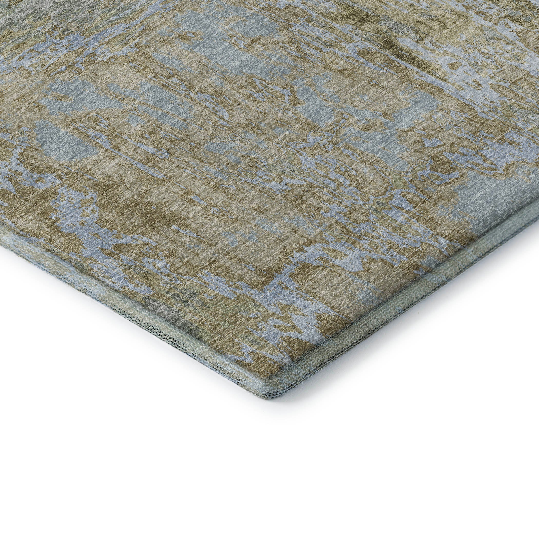 Zanzibar Machine Washable Transitional Khaki Brown Rug 1'8" x 2'6" #shape_Rectangle