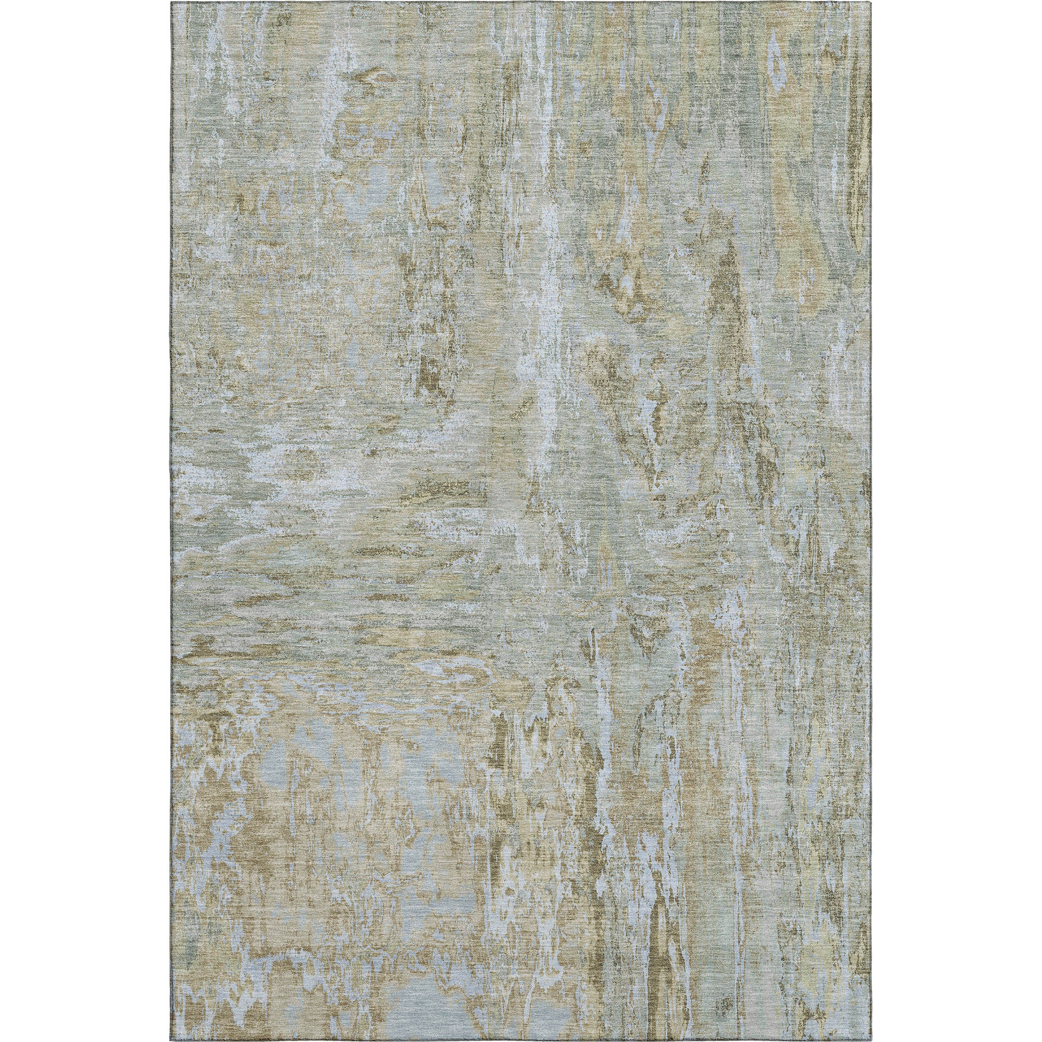 Zanzibar Machine Washable Transitional Khaki Brown Rug 2'6" x 3'10" #shape_Rectangle