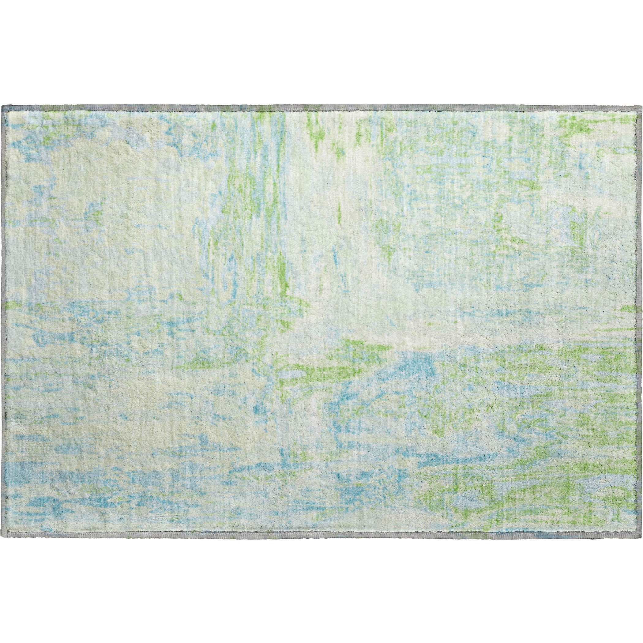 Zanzibar Machine Washable Transitional Mint Green Rug 1'8" x 2'6" #shape_Rectangle