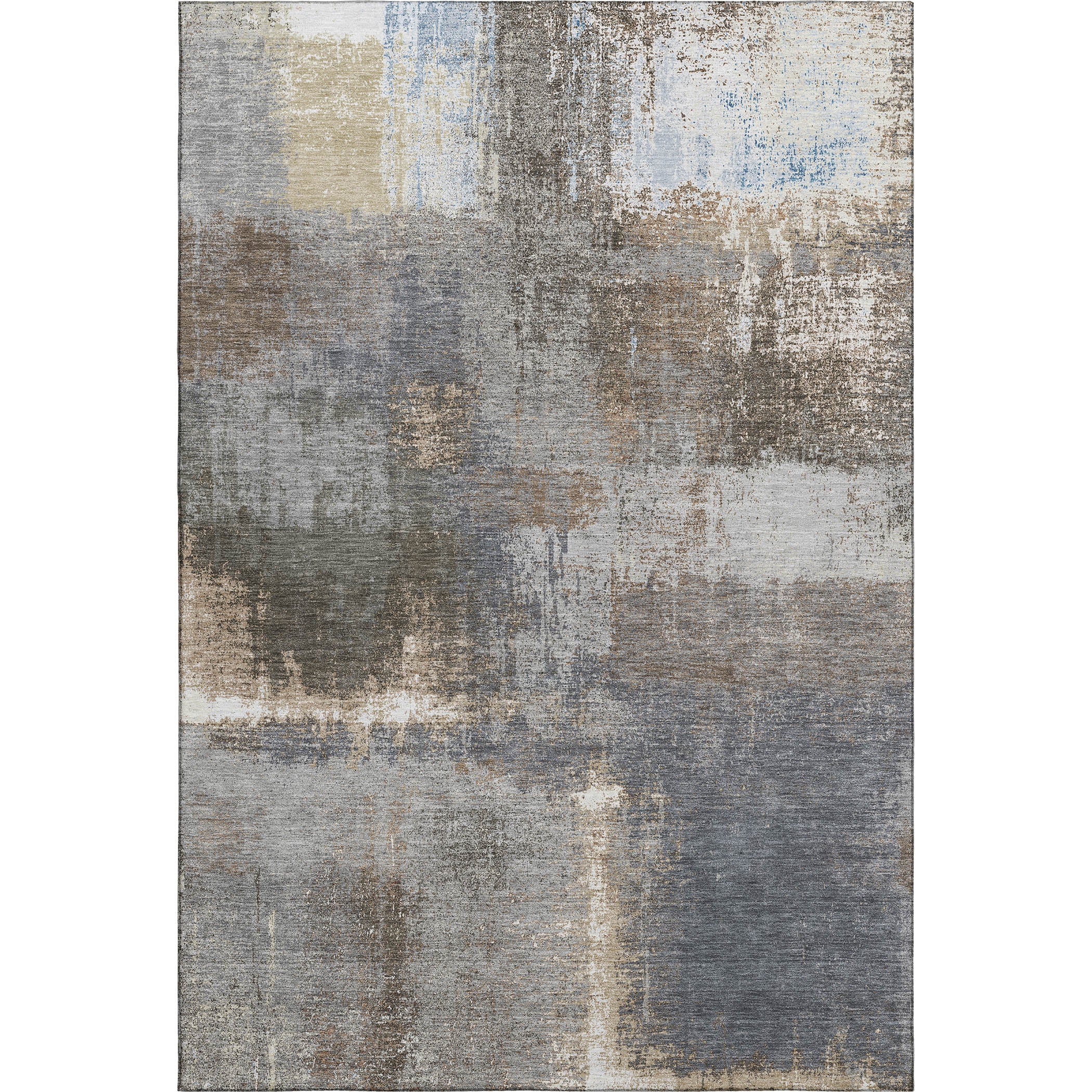Bern Machine Washable Transitional Khaki Brown Rug 2'6" x 3'10" #shape_Rectangle