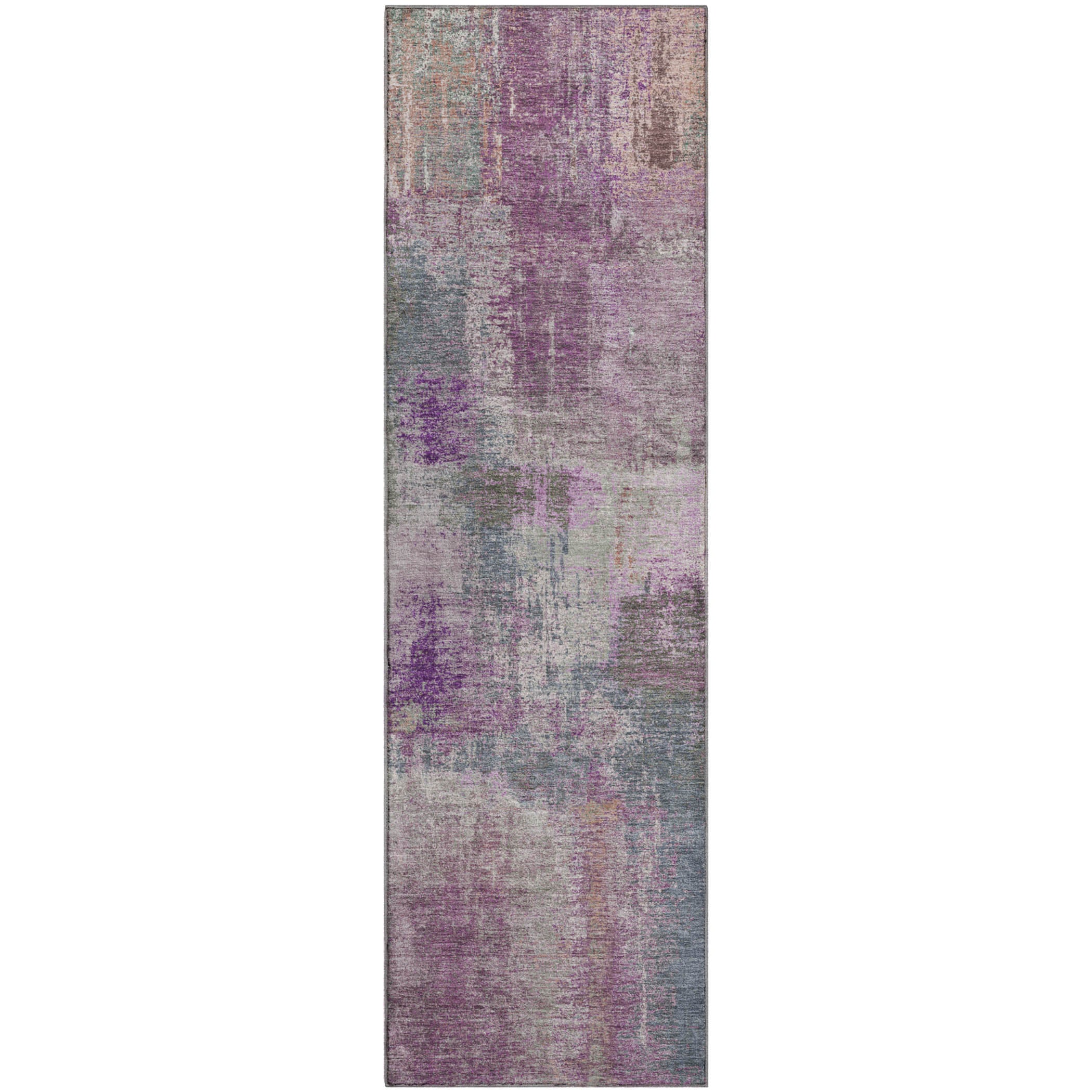Bern Machine Washable Transitional Lavender Purple Rug 2'3" x 7'6" #shape_Runner