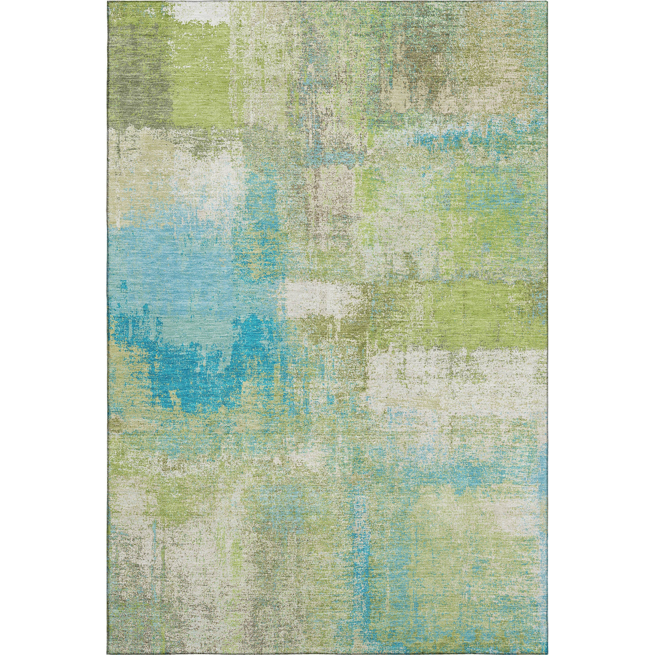 Bern Machine Washable Transitional Lime Green Rug 2'6" x 3'10" #shape_Rectangle