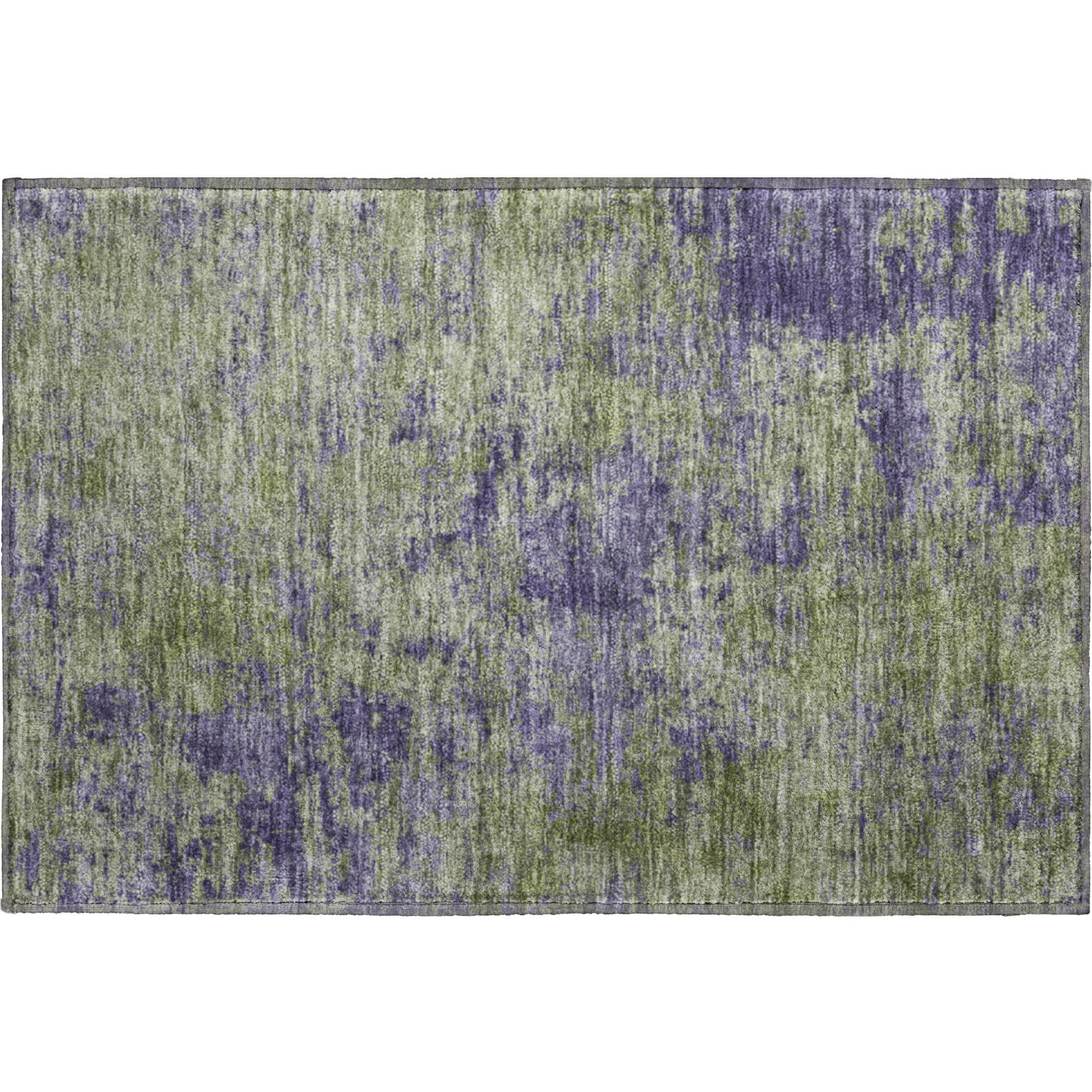 Colombo Machine Washable Transitional Olive Green Rug 1'8" x 2'6" #shape_Rectangle