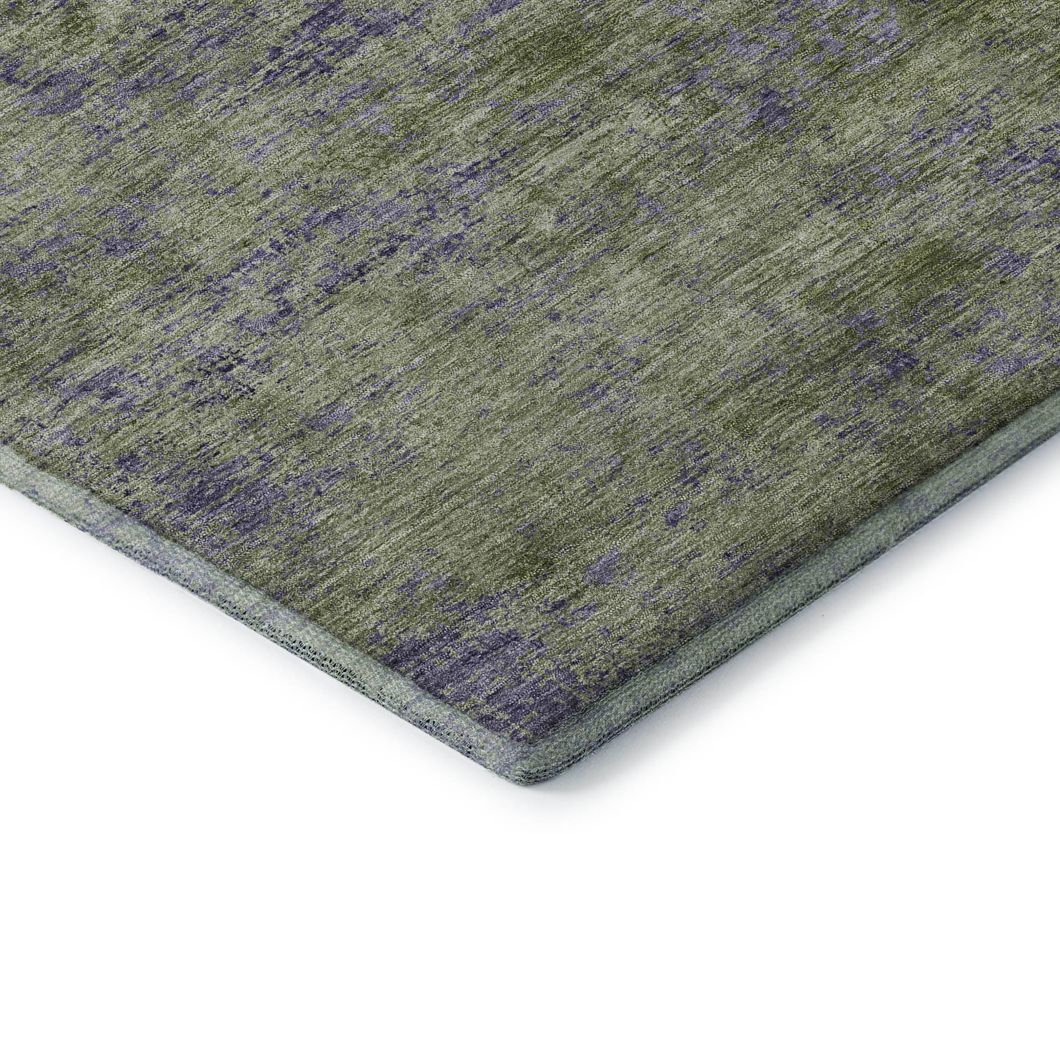 Colombo Machine Washable Transitional Olive Green Rug 1'8" x 2'6" #shape_Rectangle