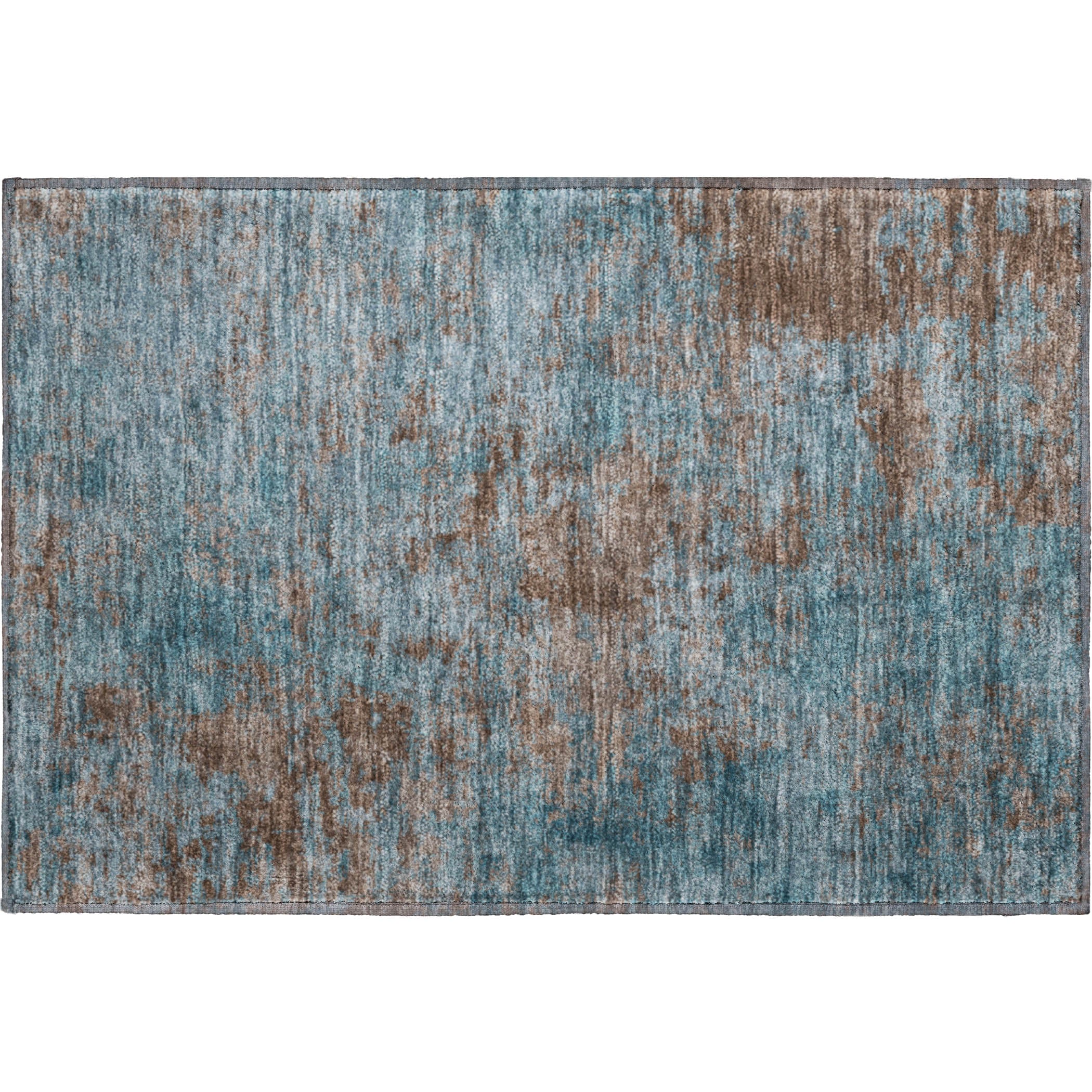Colombo Machine Washable Transitional Teal Rug 1'8" x 2'6" #shape_Rectangle