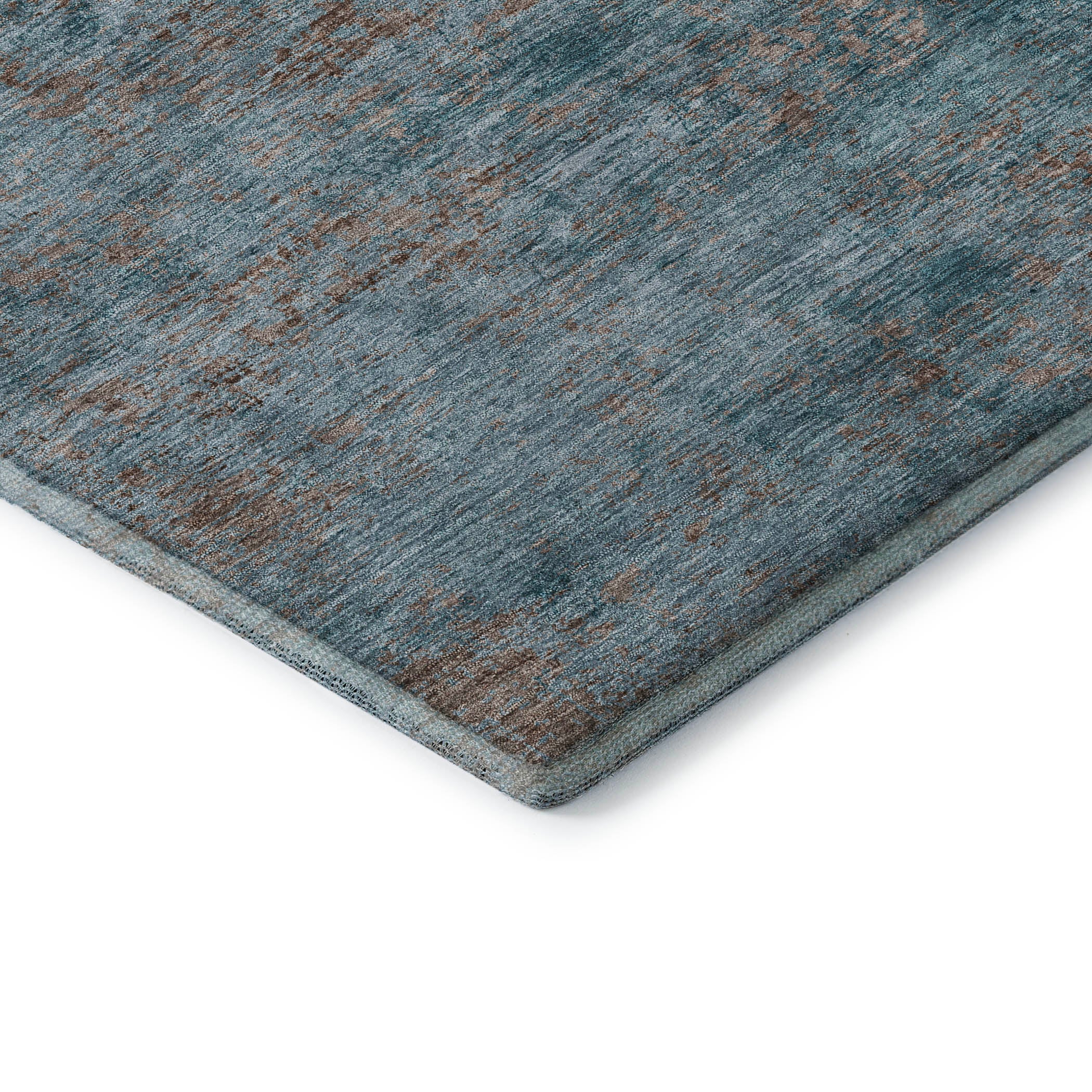 Colombo Machine Washable Transitional Teal Rug 1'8" x 2'6" #shape_Rectangle