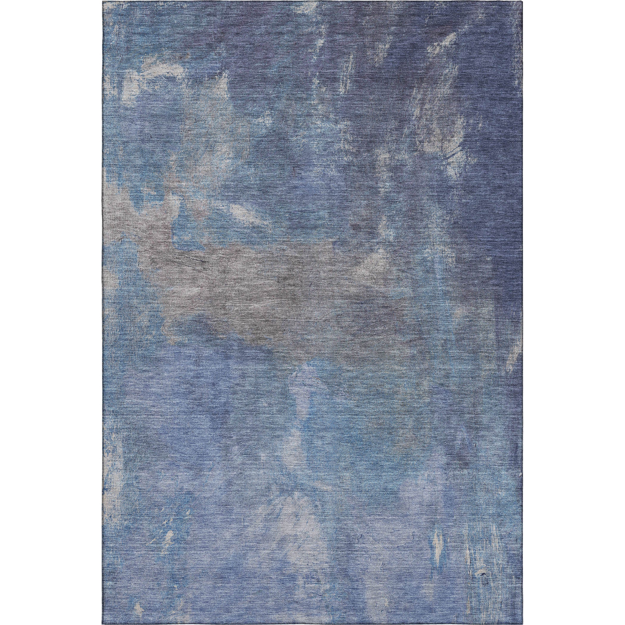 Seoul Machine Washable Transitional Blue Rug 2'6" x 3'10" #shape_Rectangle