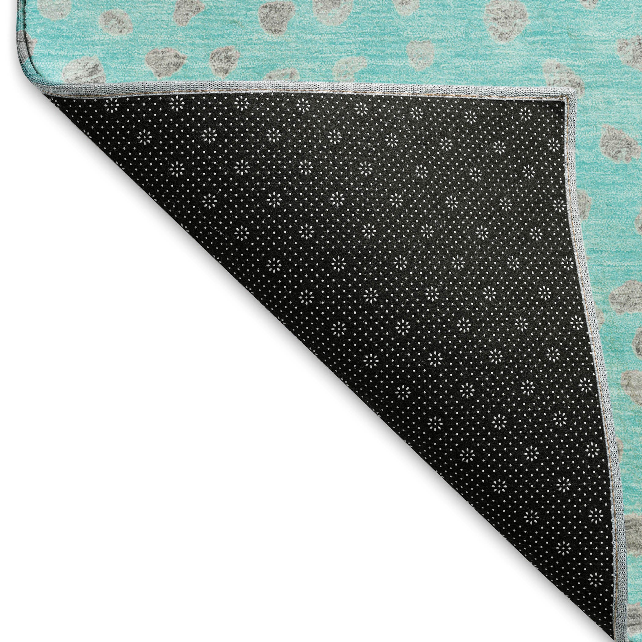 Istanbul Machine Washable Transitional Aqua Teal Rug 1'8" x 2'6" #shape_Rectangle