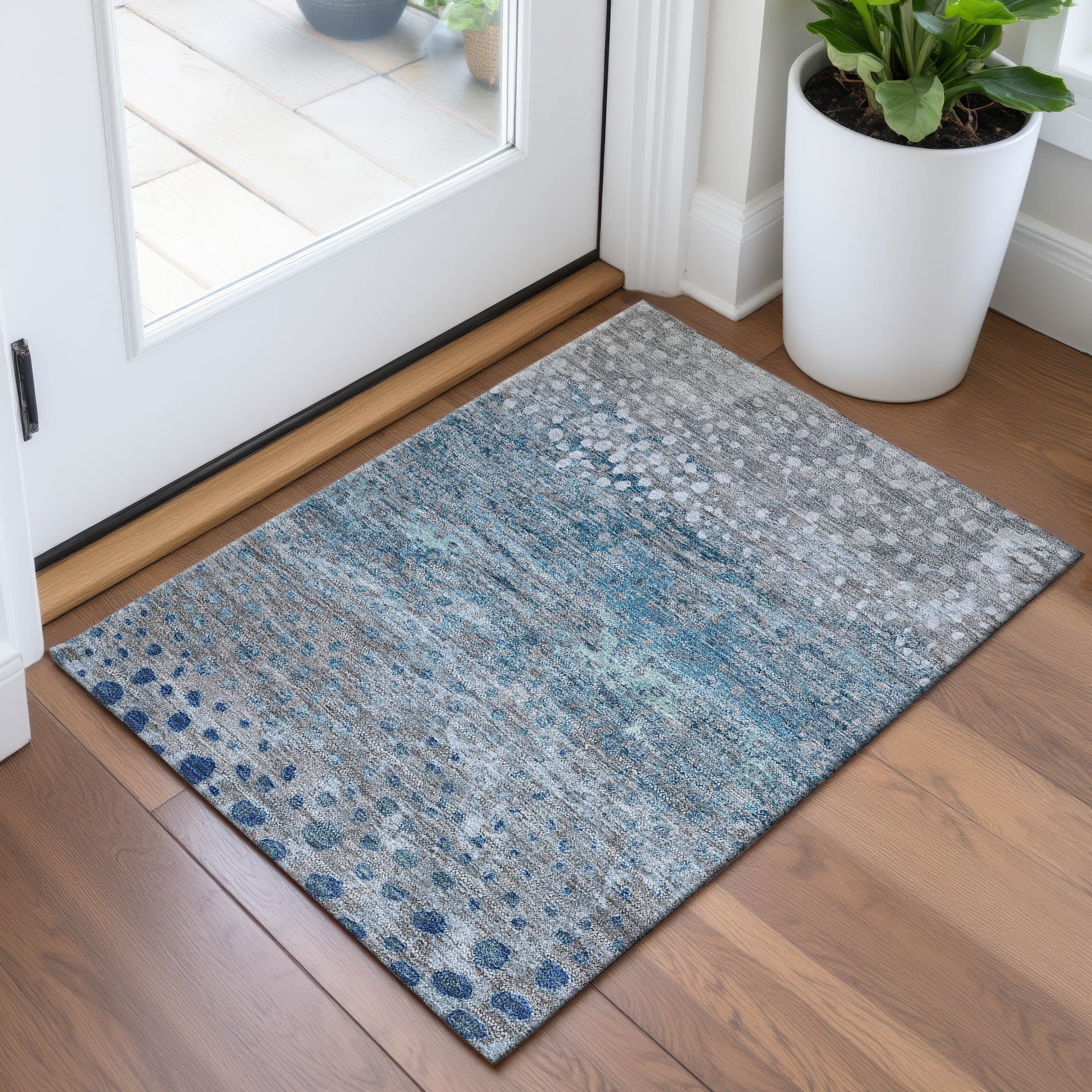 Istanbul Machine Washable Transitional Gray Rug 1'8" x 2'6" #shape_Rectangle
