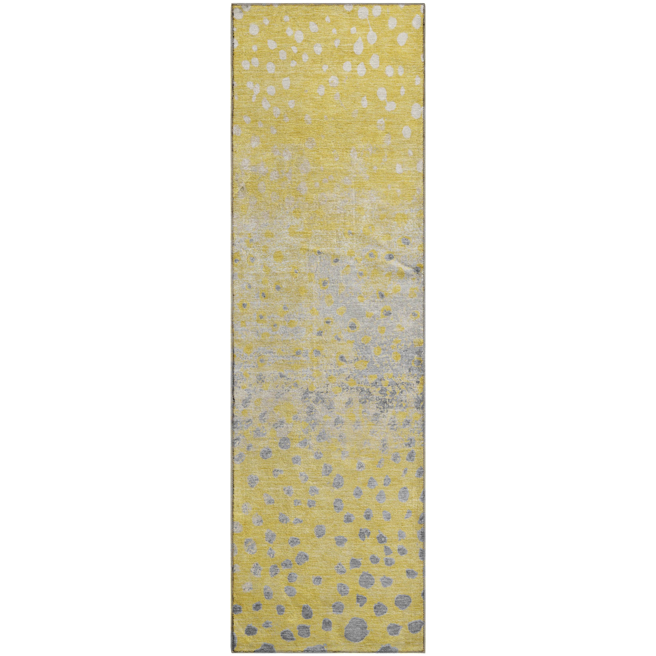 Istanbul Machine Washable Transitional Yellow Gold Rug 2'3" x 7'6" #shape_Runner