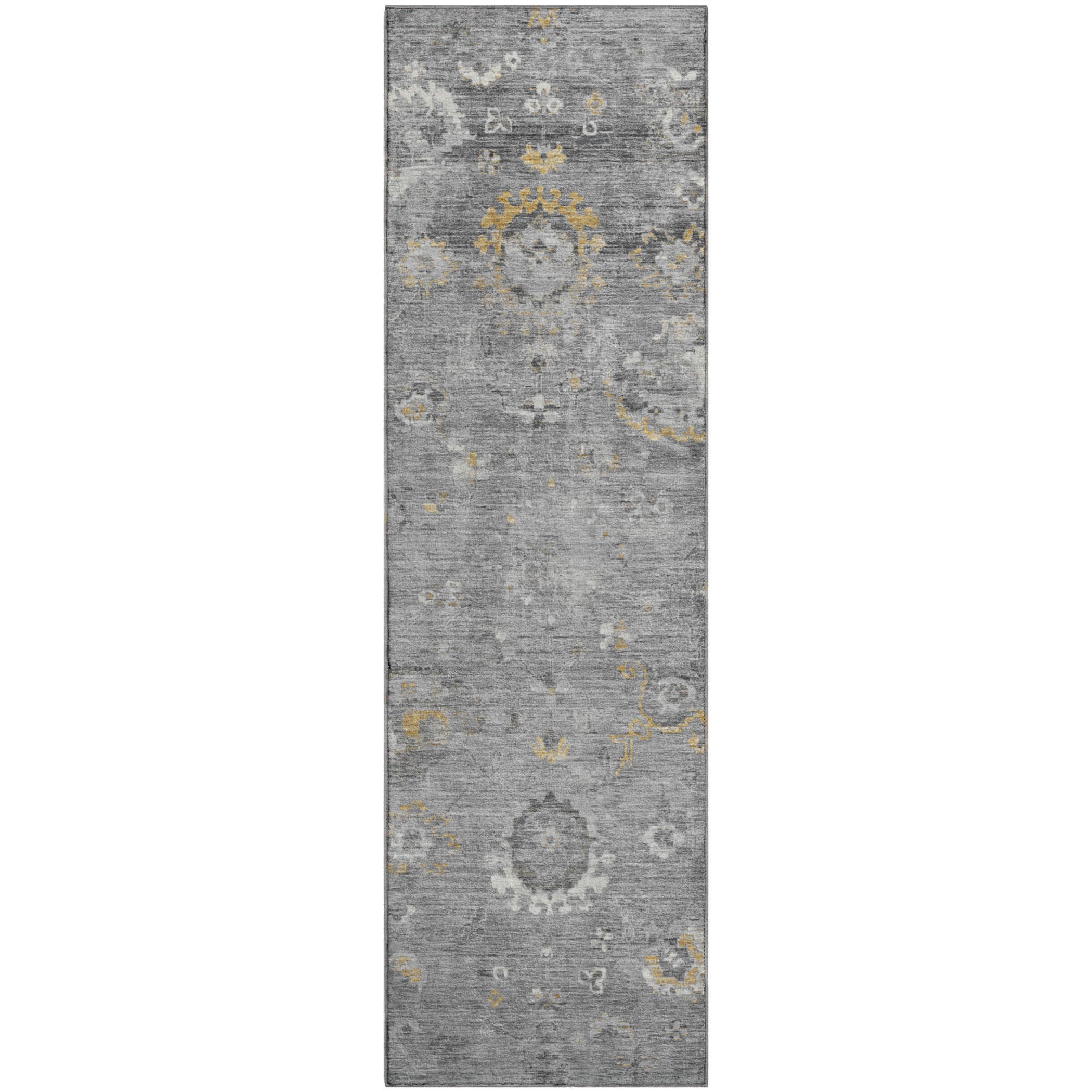 Tbilisi Machine Washable Traditional Gray Rug 2'3" x 7'6" #shape_Runner
