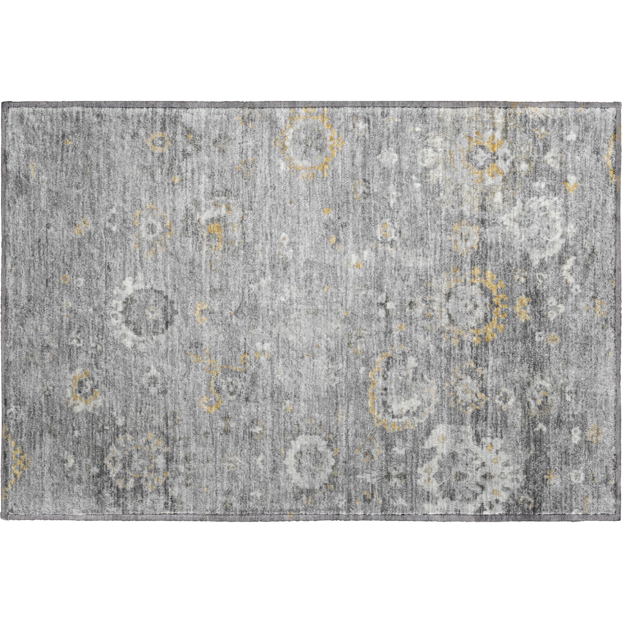 Tbilisi Machine Washable Traditional Gray Rug 1'8" x 2'6" #shape_Rectangle