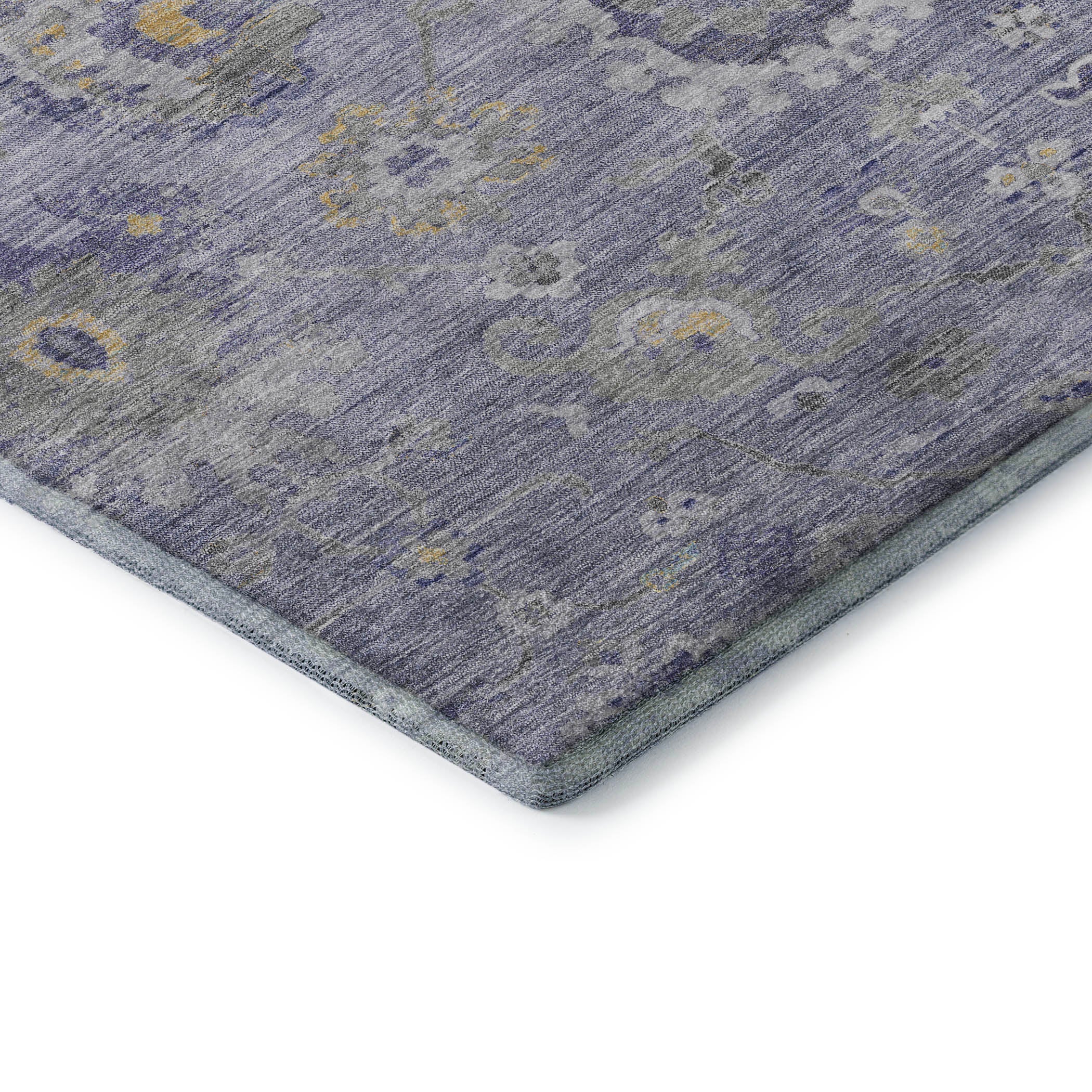 Tbilisi Machine Washable Traditional Lavender Purple Rug 1'8" x 2'6" #shape_Rectangle