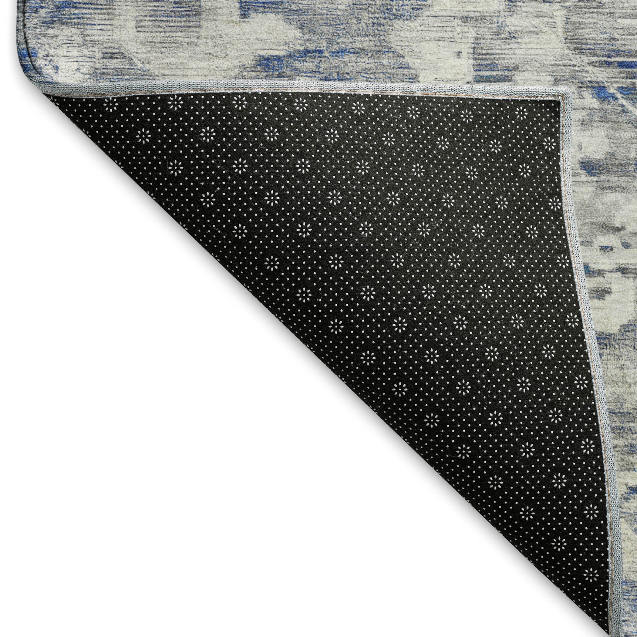Istanbul Machine Washable Traditional Blue Rug 1'8" x 2'6" #shape_Rectangle