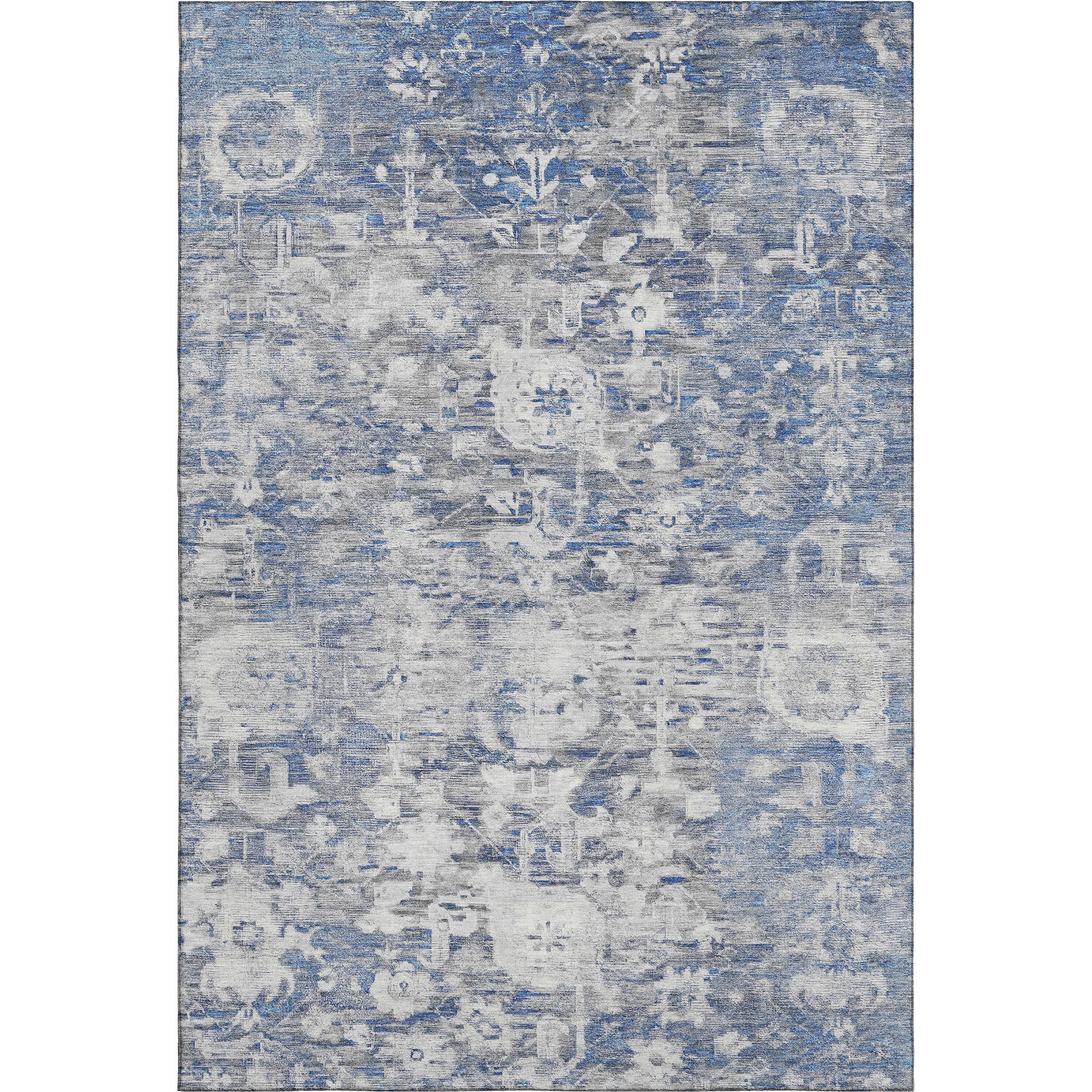 Istanbul Machine Washable Traditional Blue Rug 2'6" x 3'10" #shape_Rectangle