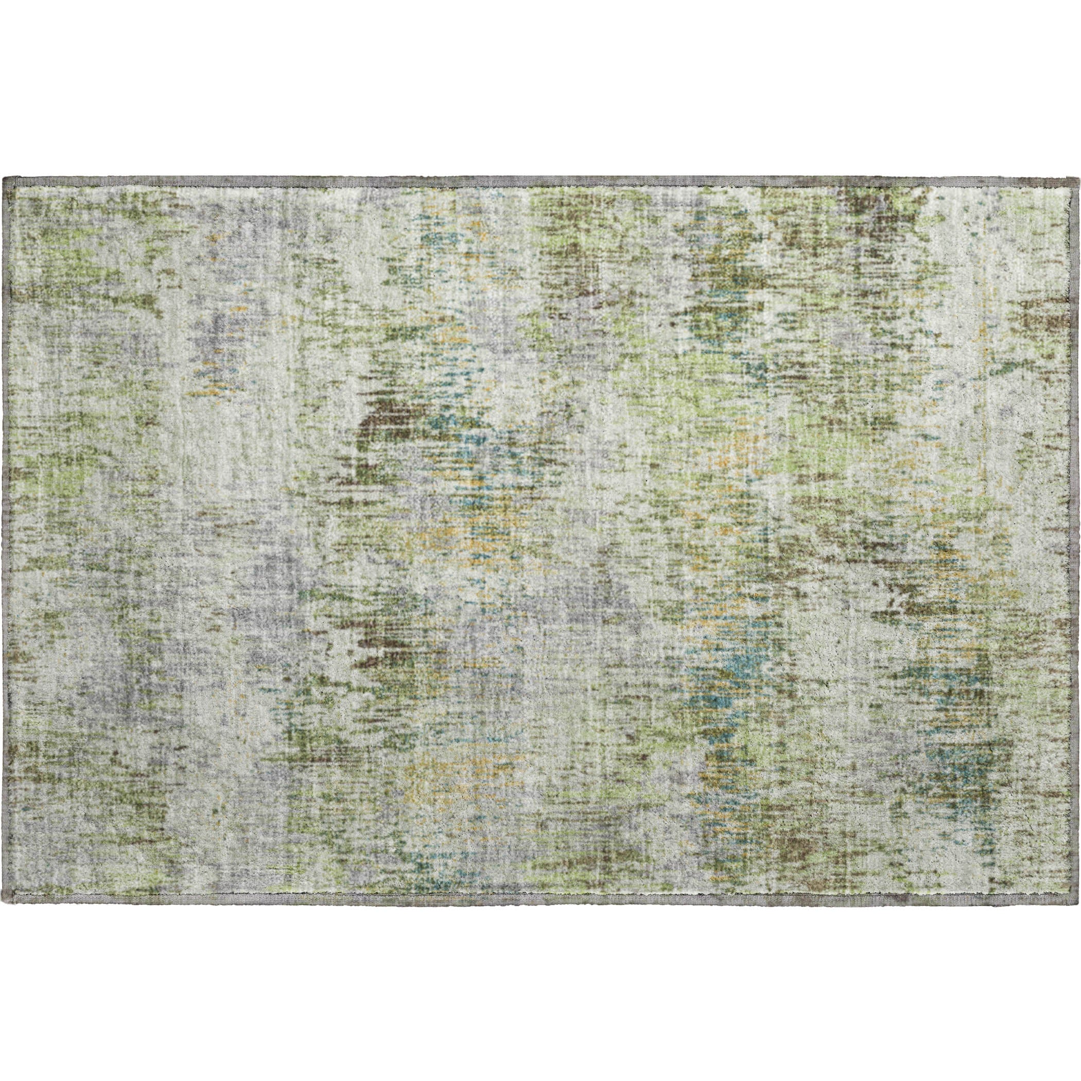 Salzburg Machine Washable Transitional Aloe Green Rug 1'8" x 2'6" #shape_Rectangle