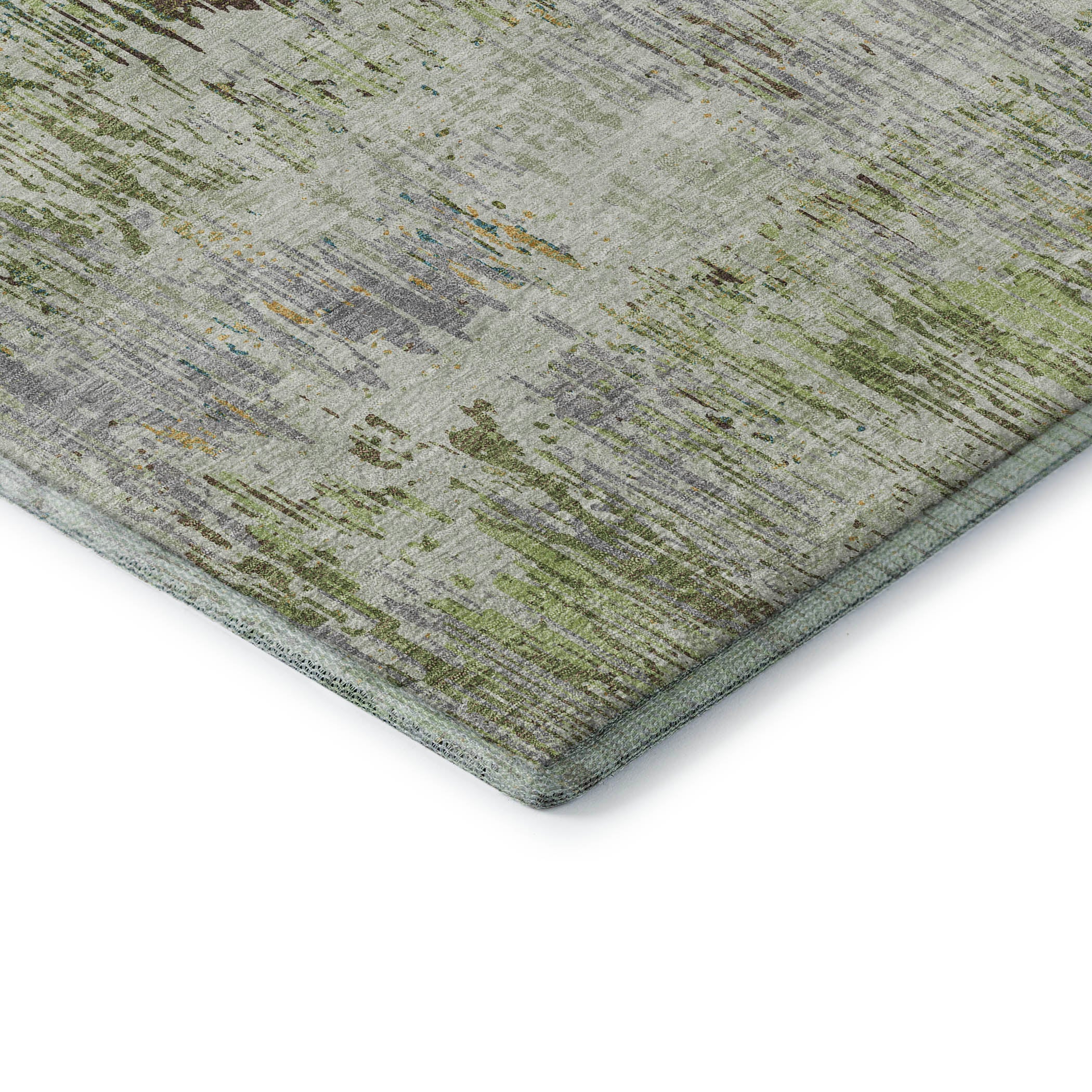 Salzburg Machine Washable Transitional Aloe Green Rug 1'8" x 2'6" #shape_Rectangle