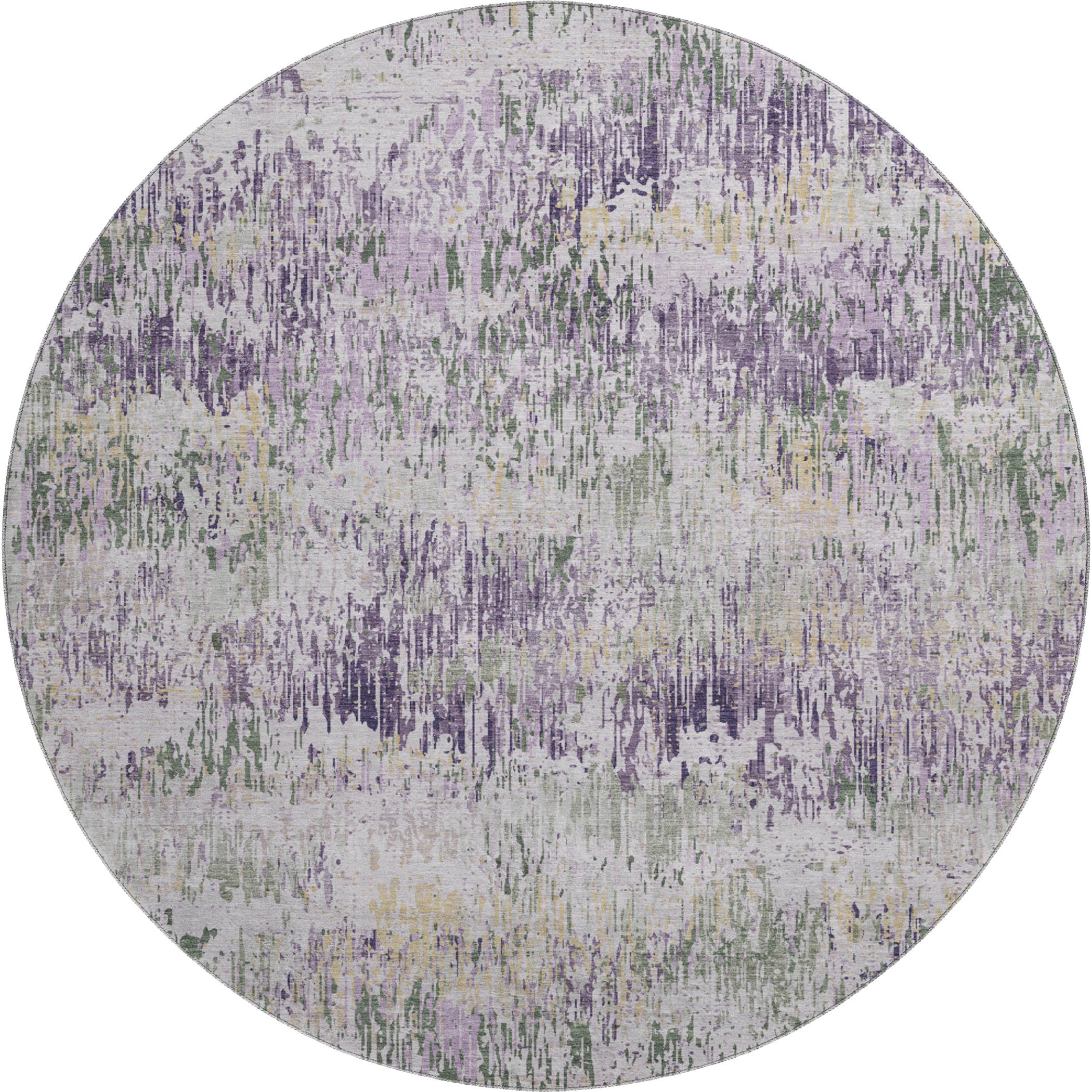 Salzburg Machine Washable Transitional Lavender Purple Rug 8' x 8' #shape_Round