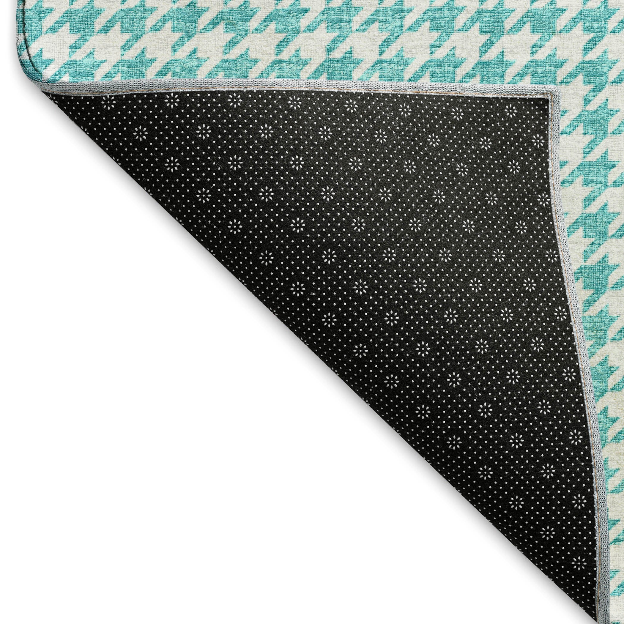 Mdina Machine Washable Transitional Aqua Blue Rug 1'8" x 2'6" #shape_Rectangle
