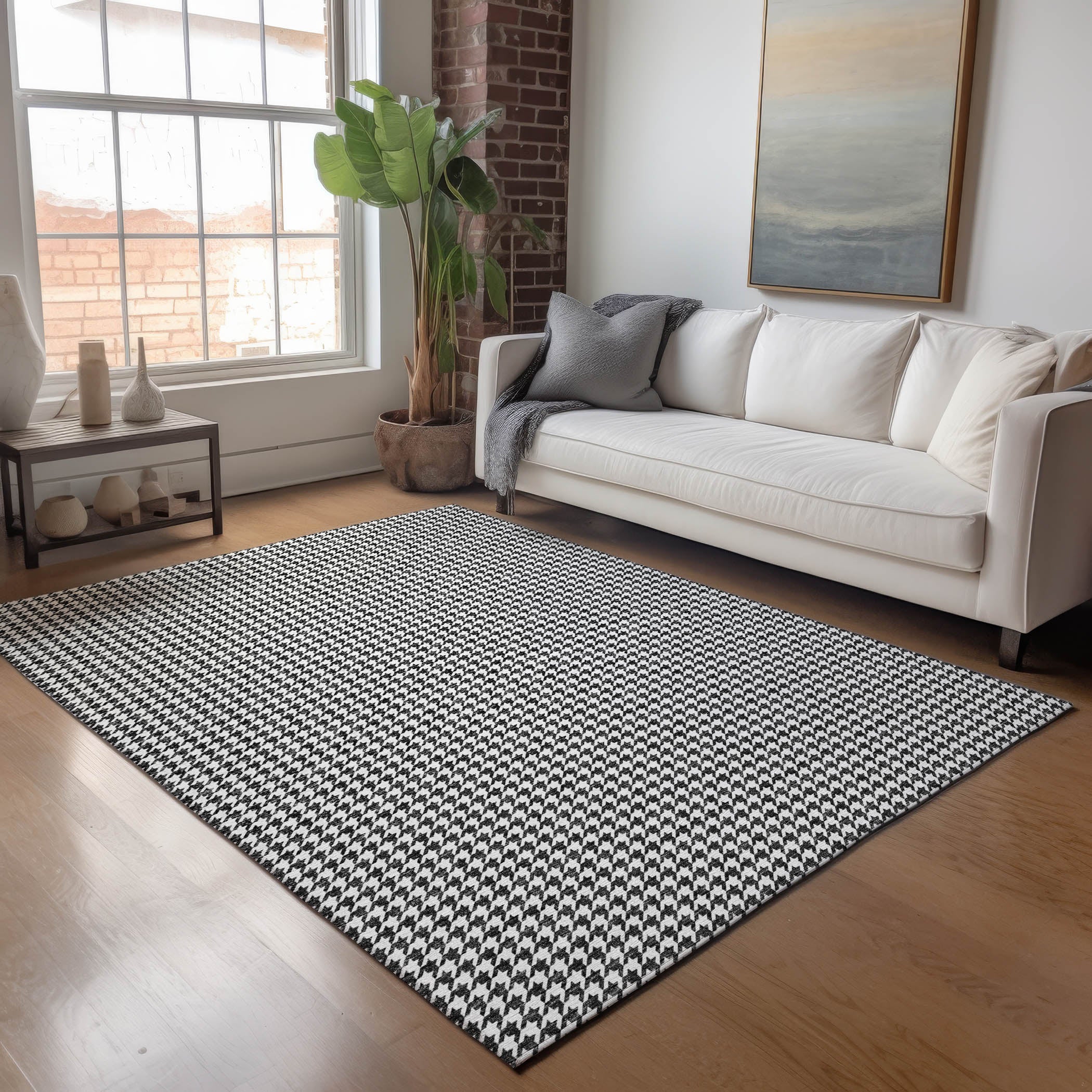 Mdina Machine Washable Transitional Black Rug 2'6" x 3'10" #shape_Rectangle