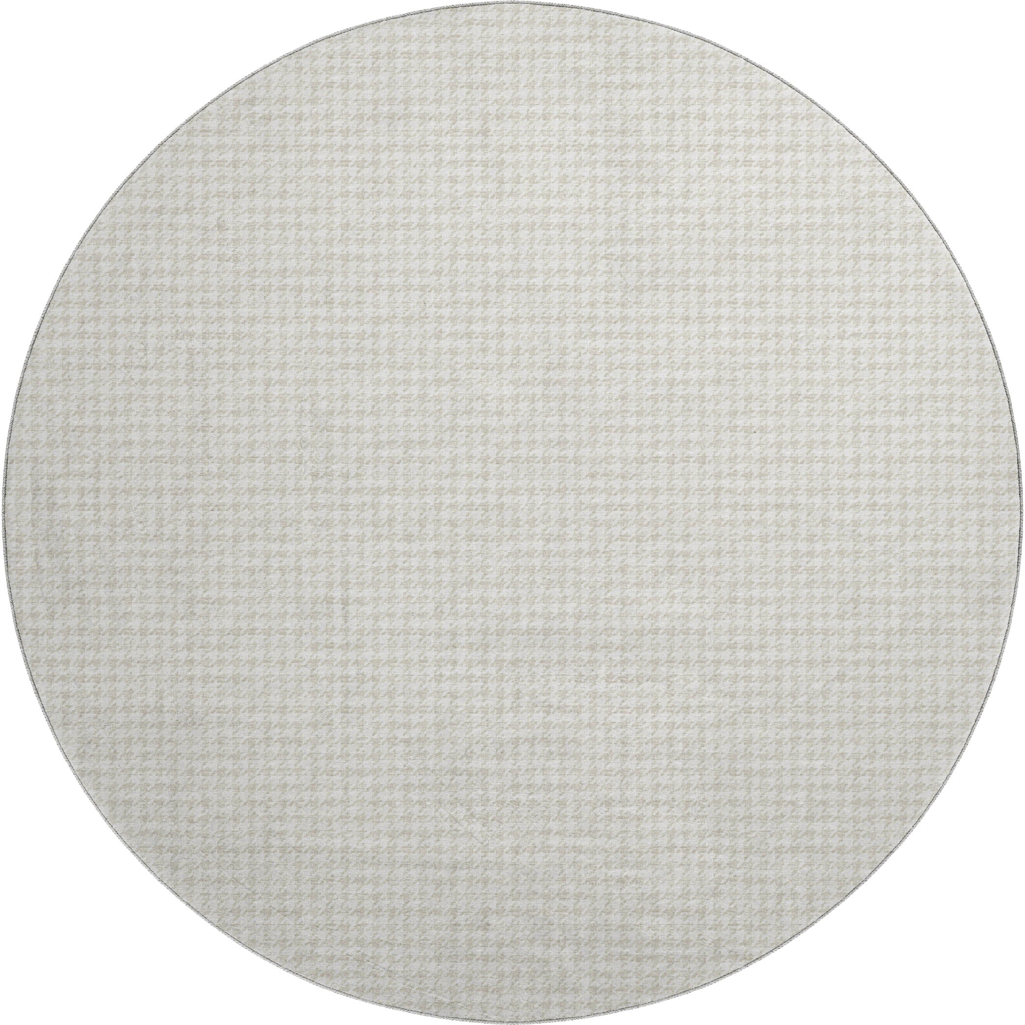 Mdina Machine Washable Transitional Linen Beige Rug 8' x 8' #shape_Round