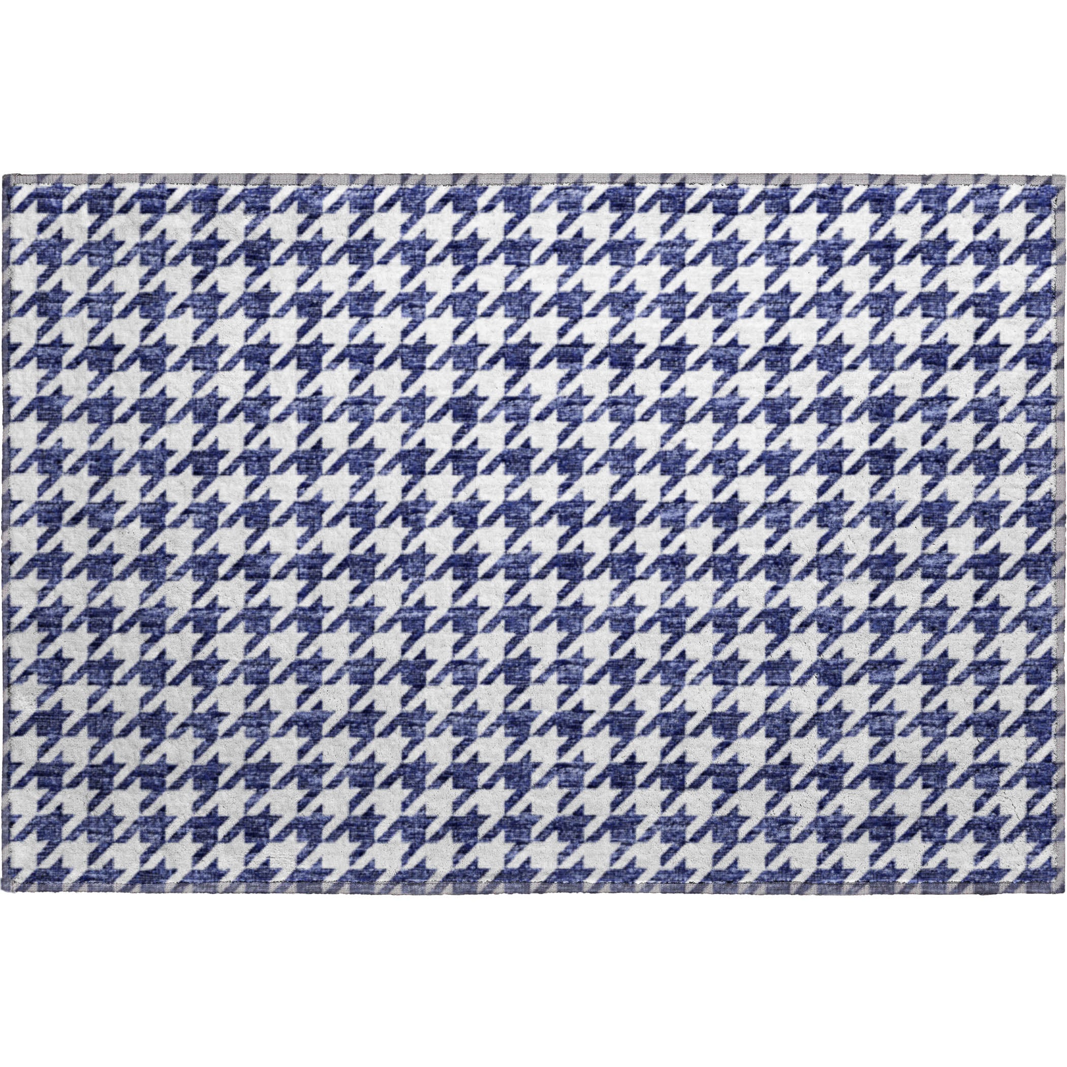 Mdina Machine Washable Transitional Navy Blue Rug 1'8" x 2'6" #shape_Rectangle