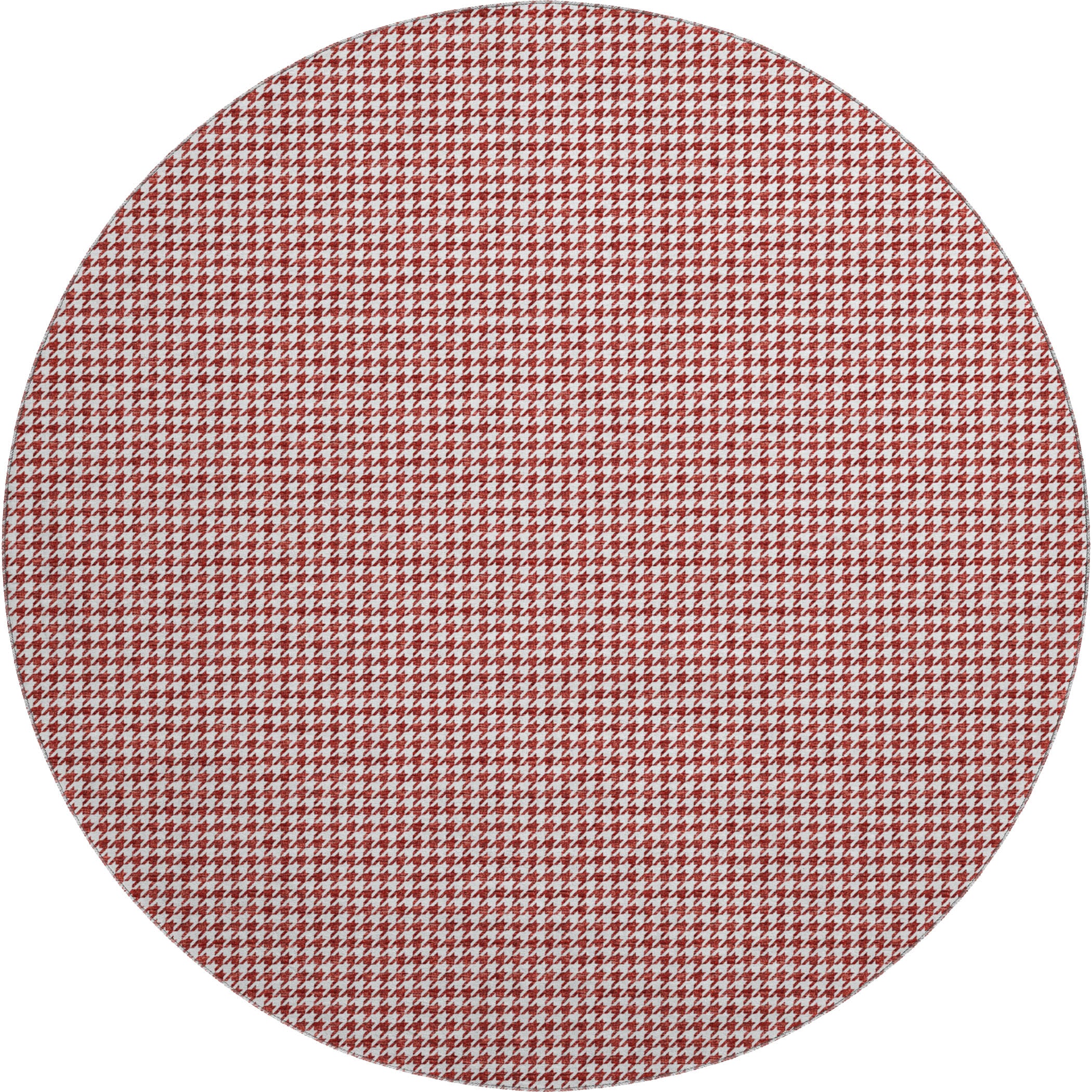 Mdina Machine Washable Transitional Red Rug 8' x 8' #shape_Round