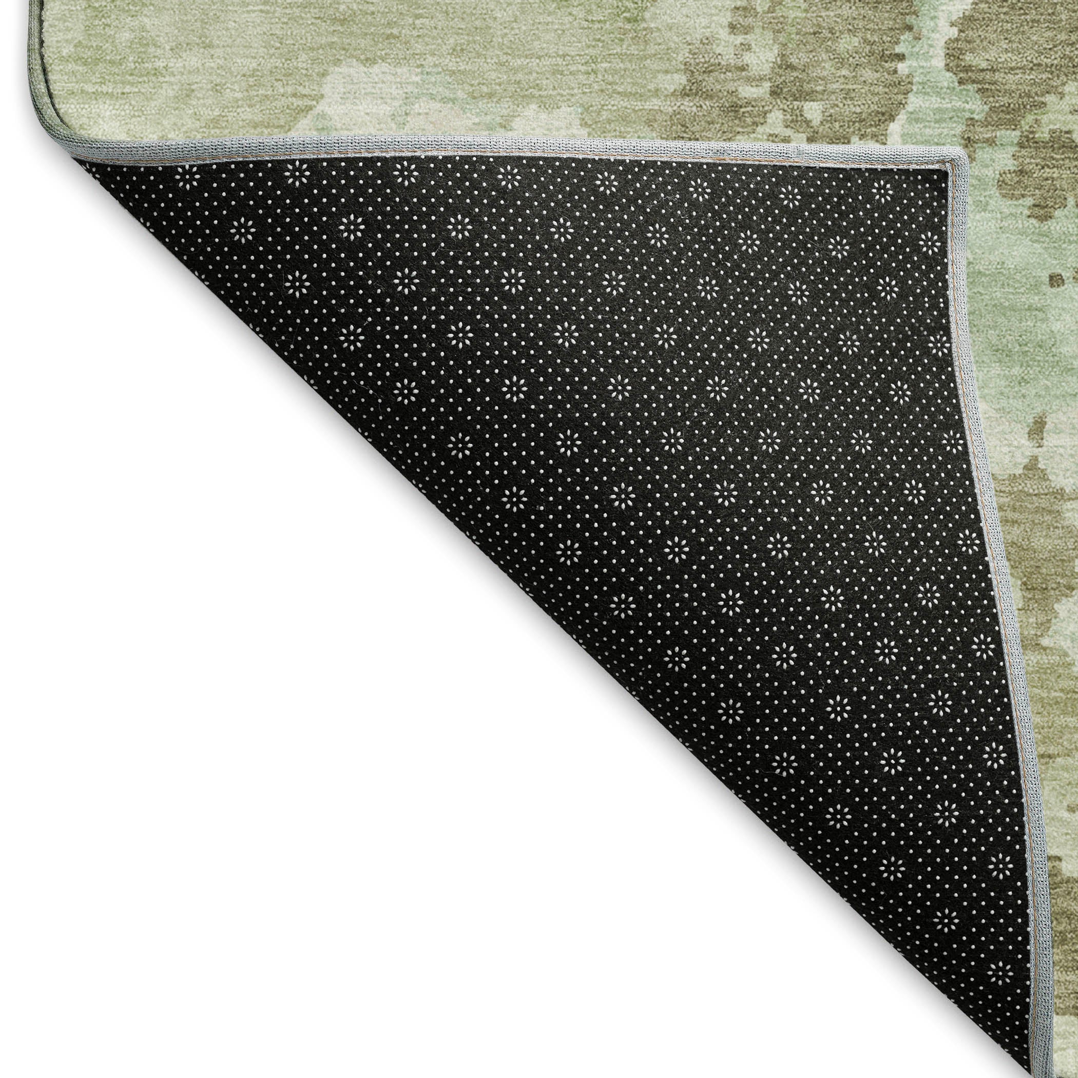Seoul Machine Washable Transitional Aloe Green Rug 1'8" x 2'6" #shape_Rectangle