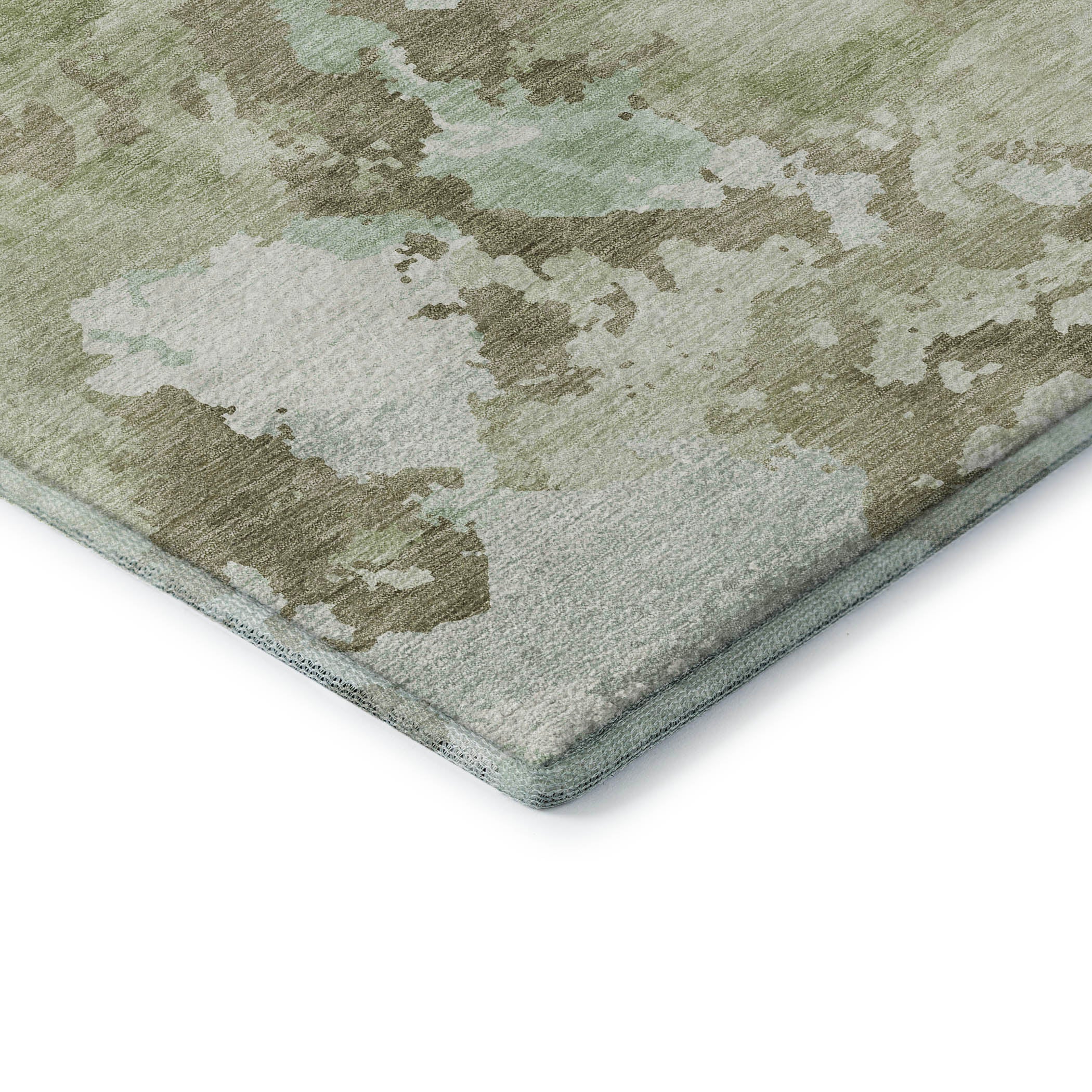 Seoul Machine Washable Transitional Aloe Green Rug 1'8" x 2'6" #shape_Rectangle