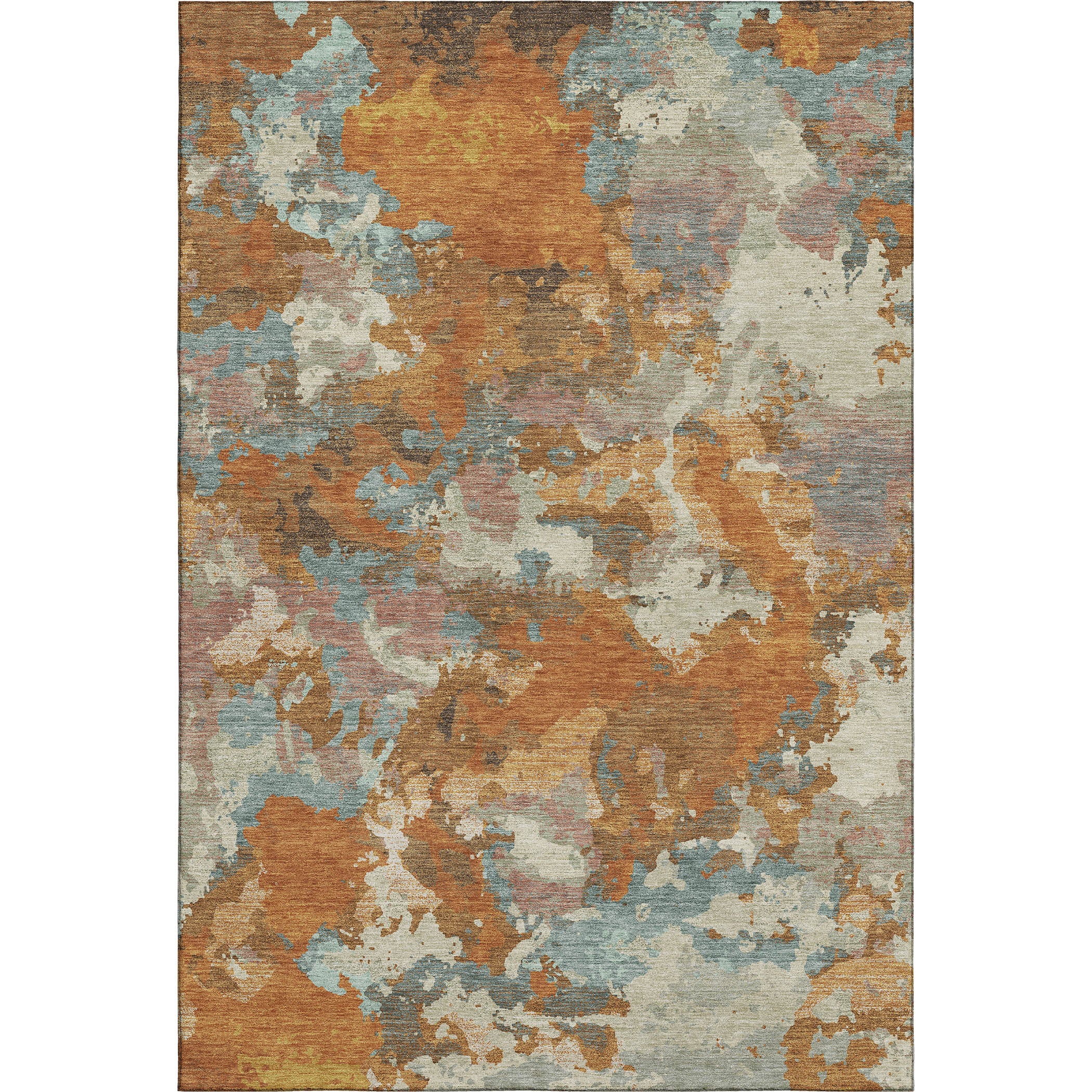 Seoul Machine Washable Transitional Copper Orange Rug 2'6" x 3'10" #shape_Rectangle