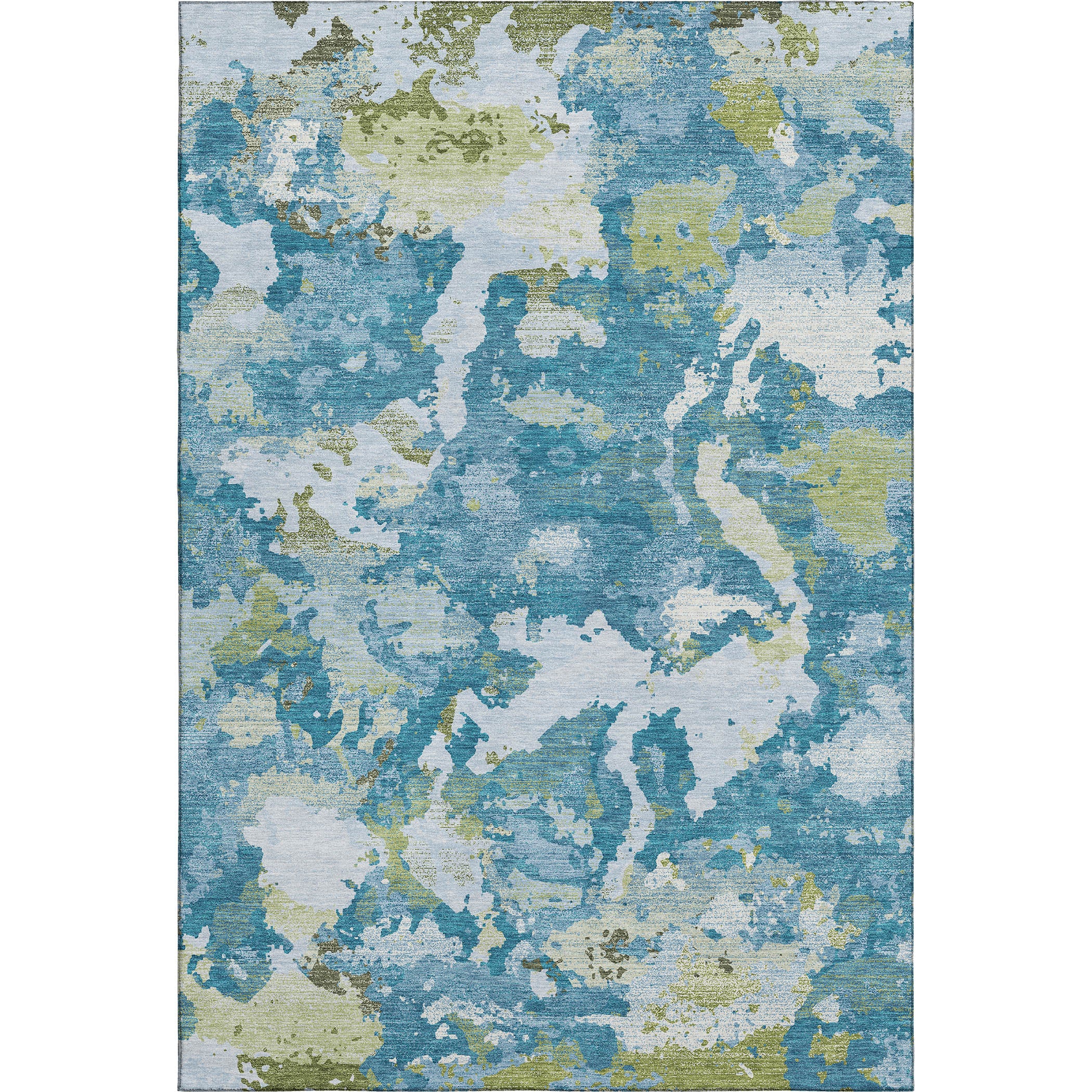 Seoul Machine Washable Transitional Denim Blue Rug 2'6" x 3'10" #shape_Rectangle