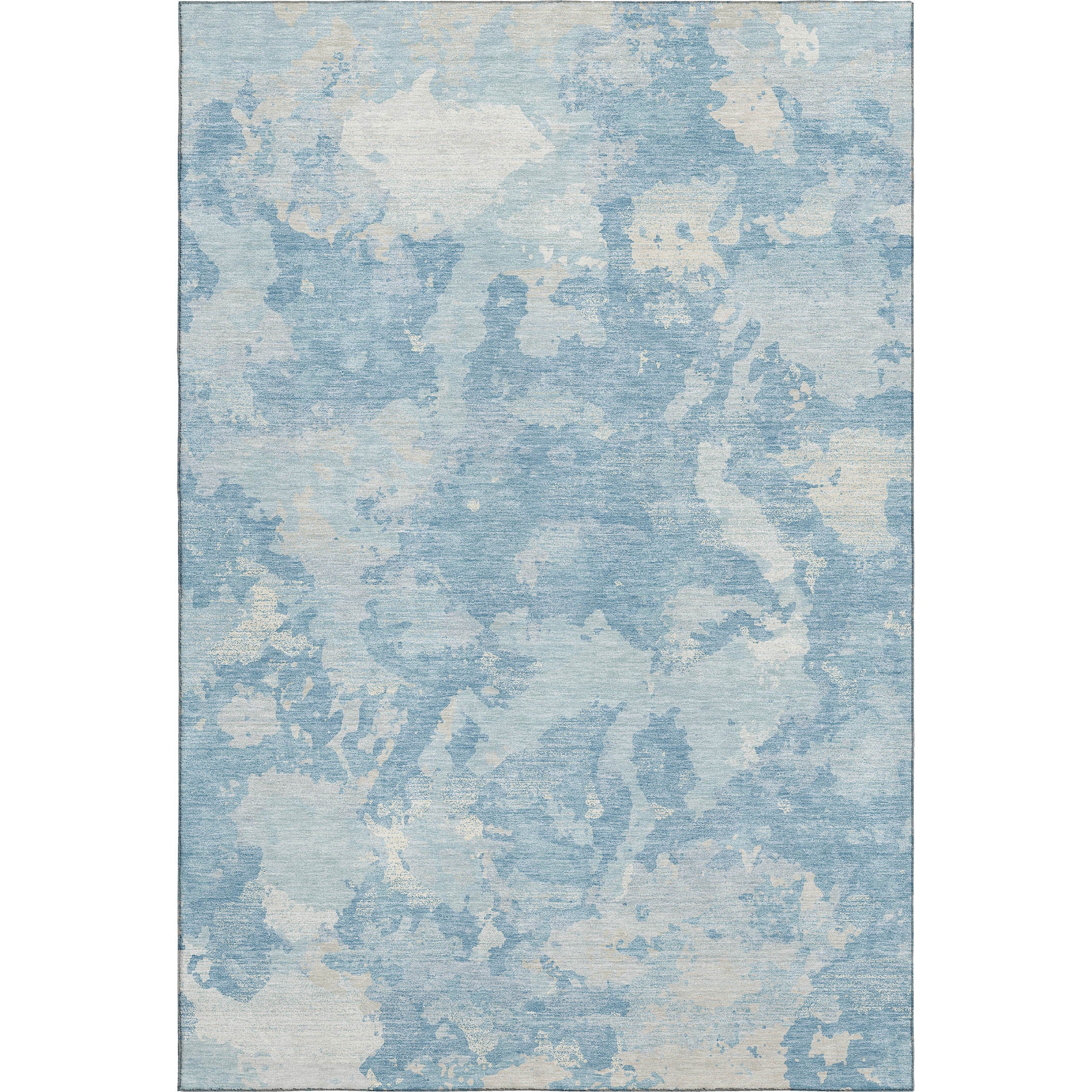 Seoul Machine Washable Transitional Sky Blue Rug 2'6" x 3'10" #shape_Rectangle