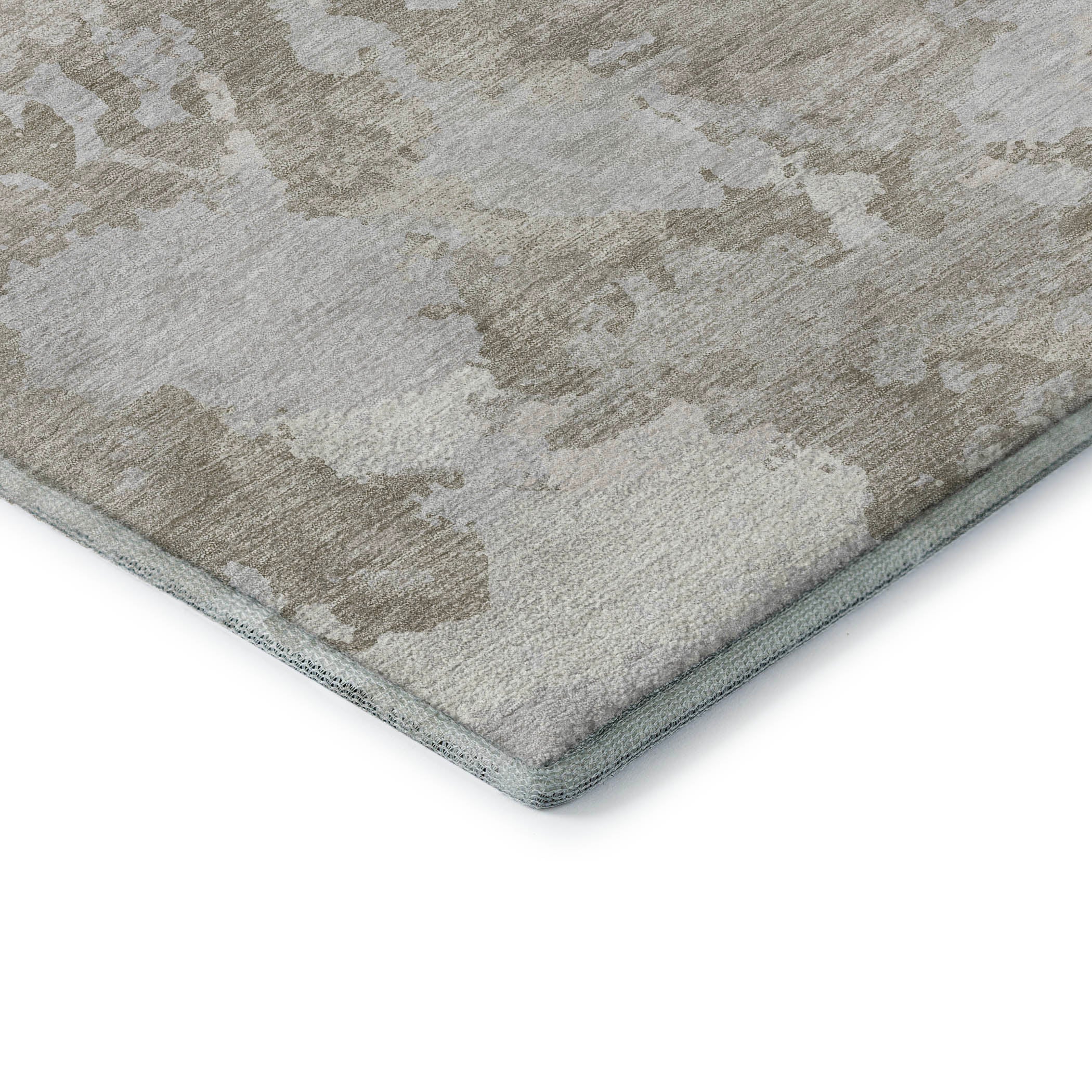 Seoul Machine Washable Transitional Taupe Brown Rug 1'8" x 2'6" #shape_Rectangle