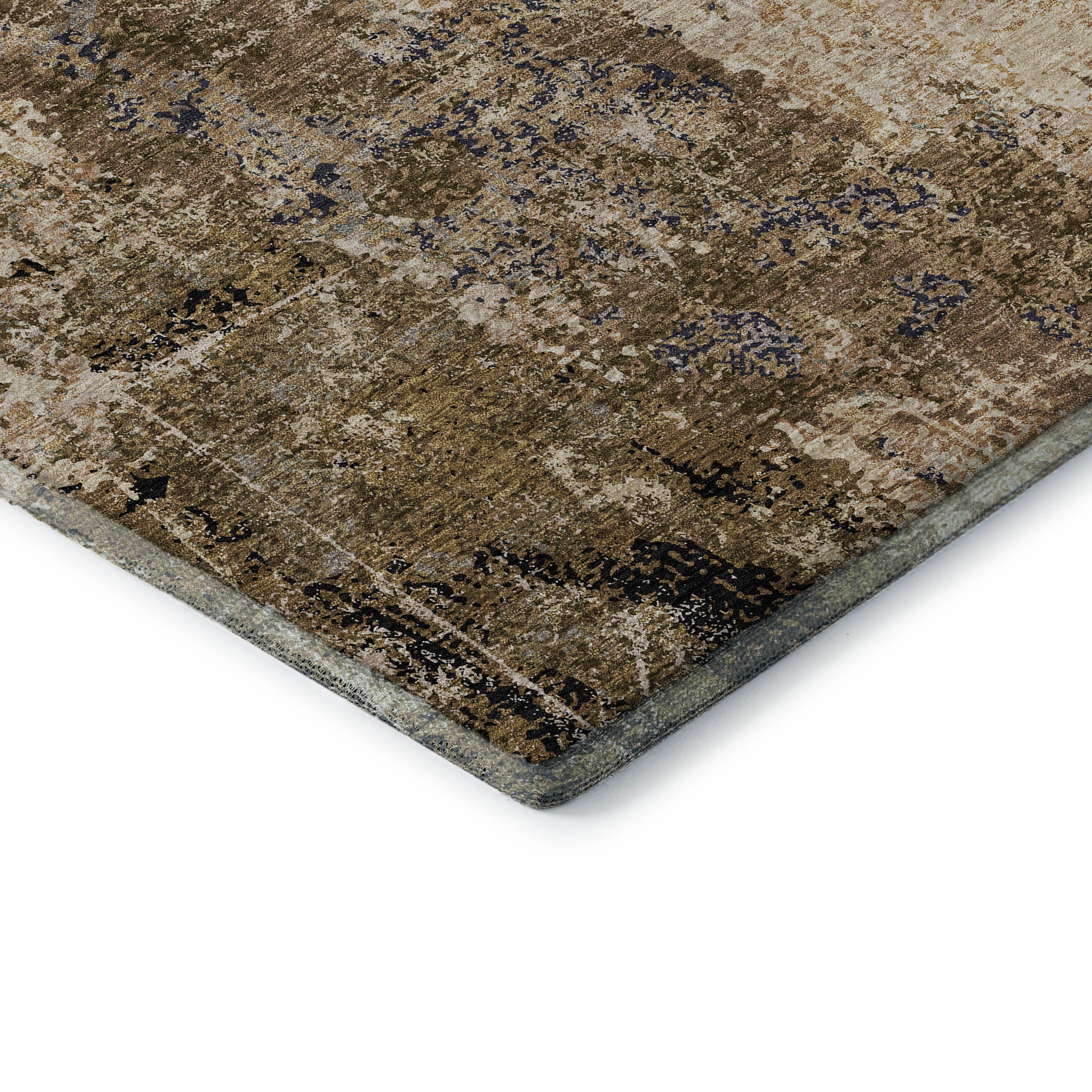 Baku Machine Washable Transitional Khaki Brown Rug 1'8" x 2'6" #shape_Rectangle