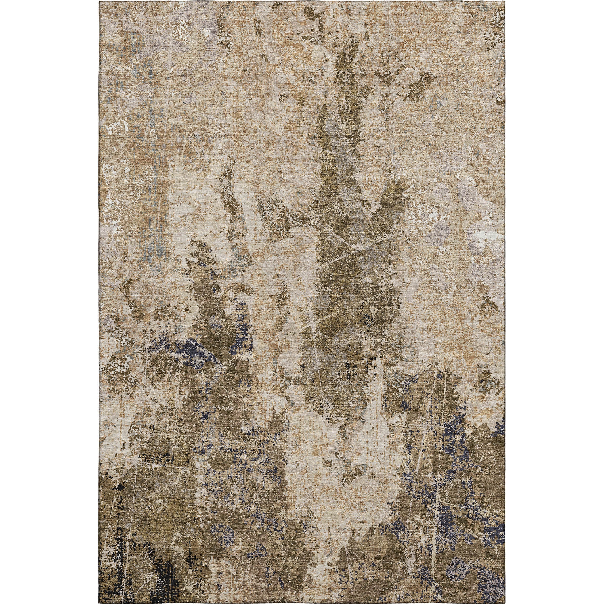 Baku Machine Washable Transitional Khaki Brown Rug 2'6" x 3'10" #shape_Rectangle