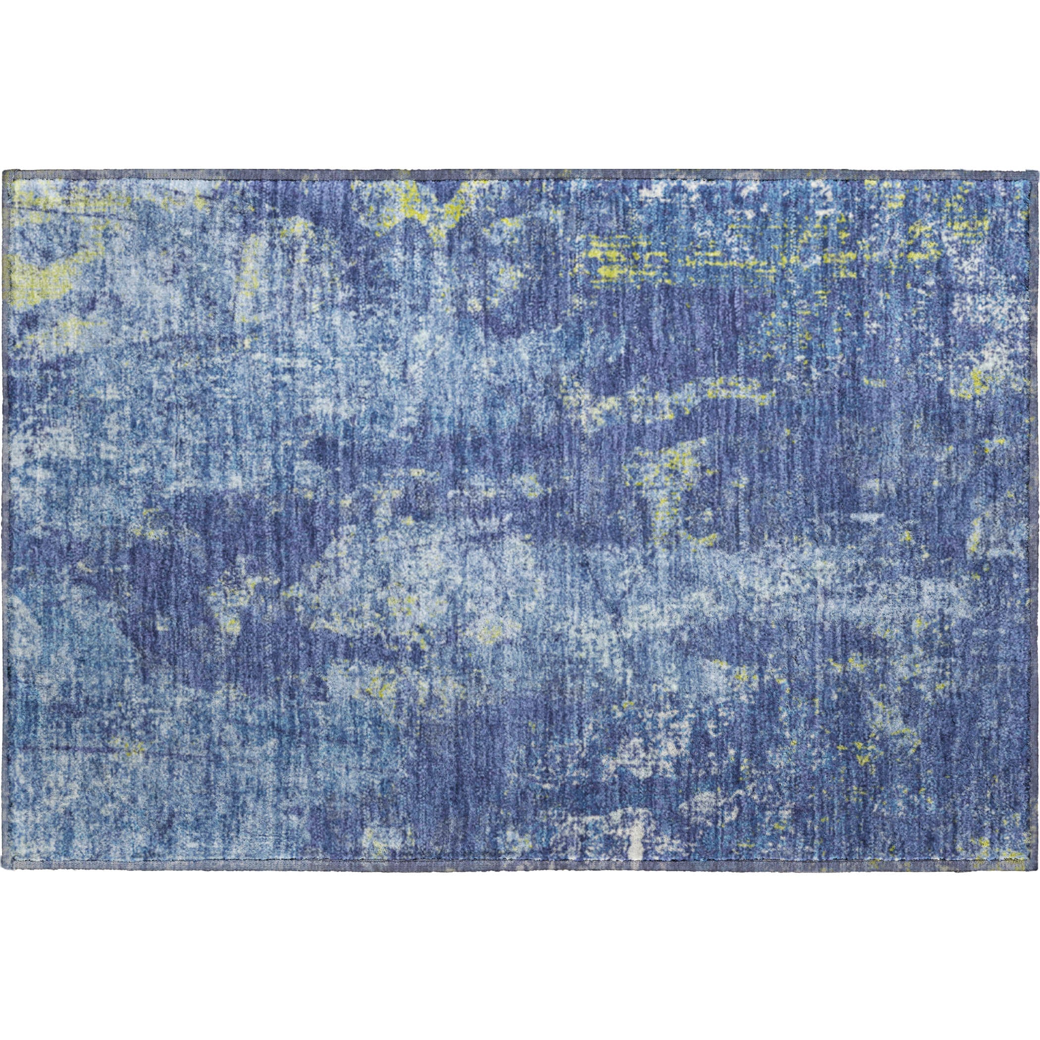 Baku Machine Washable Transitional Navy Blue Rug 1'8" x 2'6" #shape_Rectangle