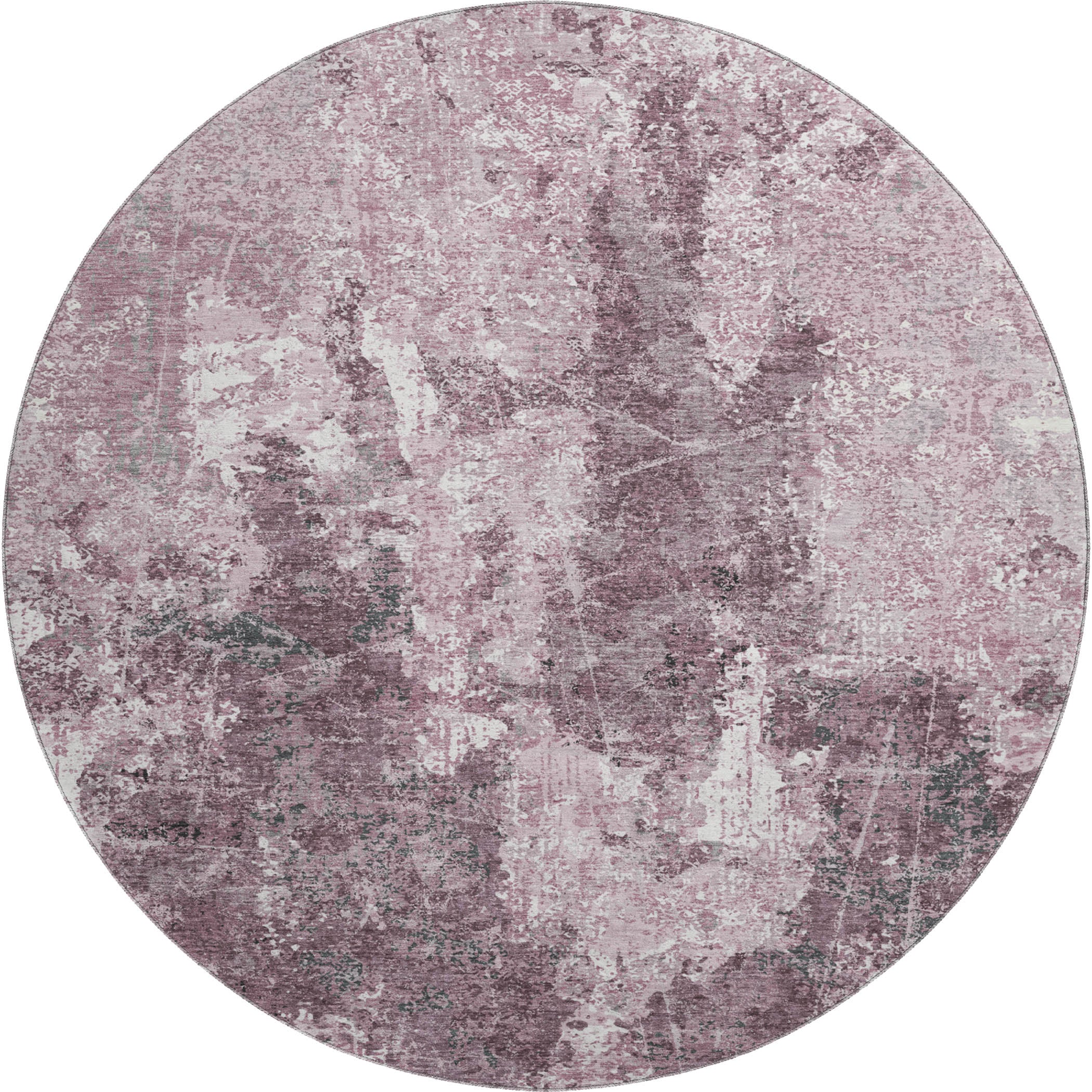 Baku Machine Washable Transitional Pink Rug 8' x 8' #shape_Round