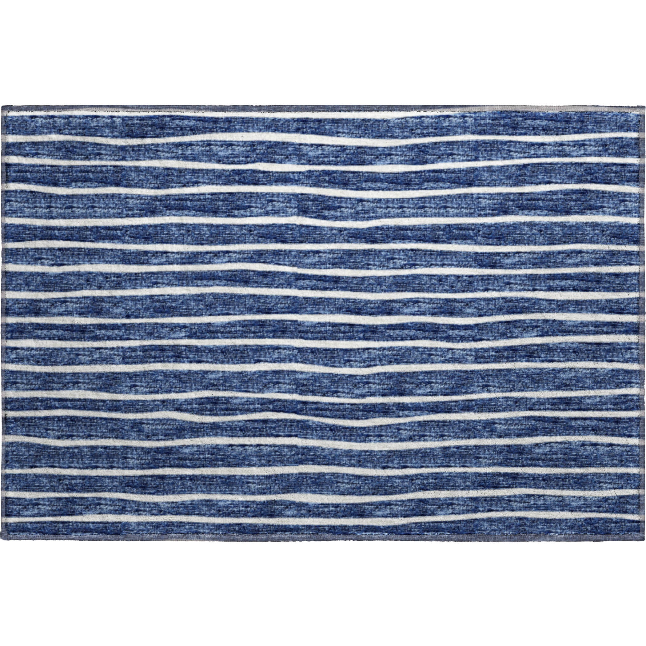 Colombo Machine Washable Transitional Navy Blue Rug 1'8" x 2'6" #shape_Rectangle