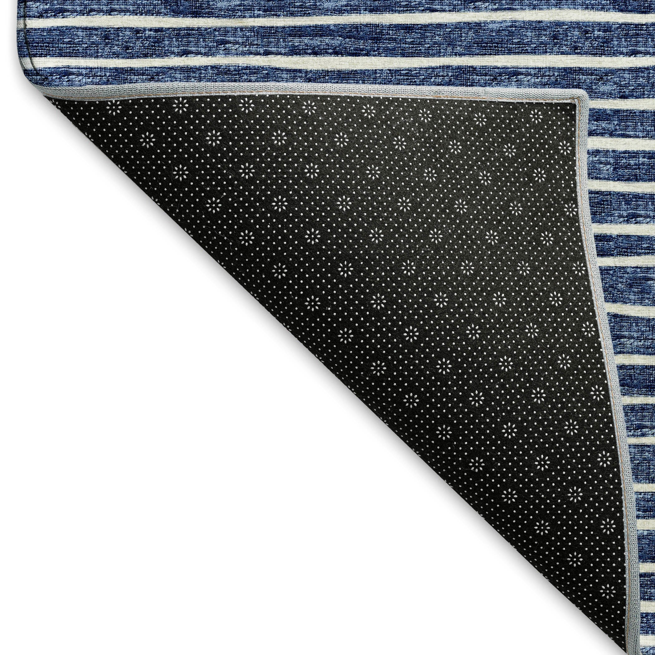 Colombo Machine Washable Transitional Navy Blue Rug 1'8" x 2'6" #shape_Rectangle