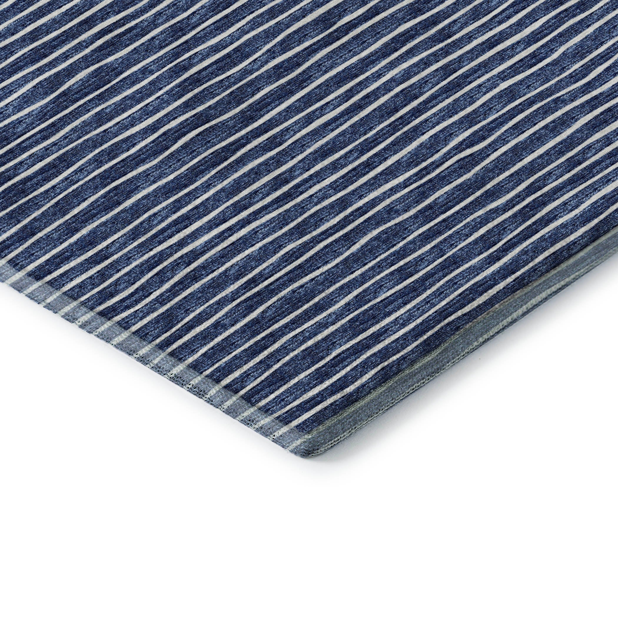 Colombo Machine Washable Transitional Navy Blue Rug 1'8" x 2'6" #shape_Rectangle