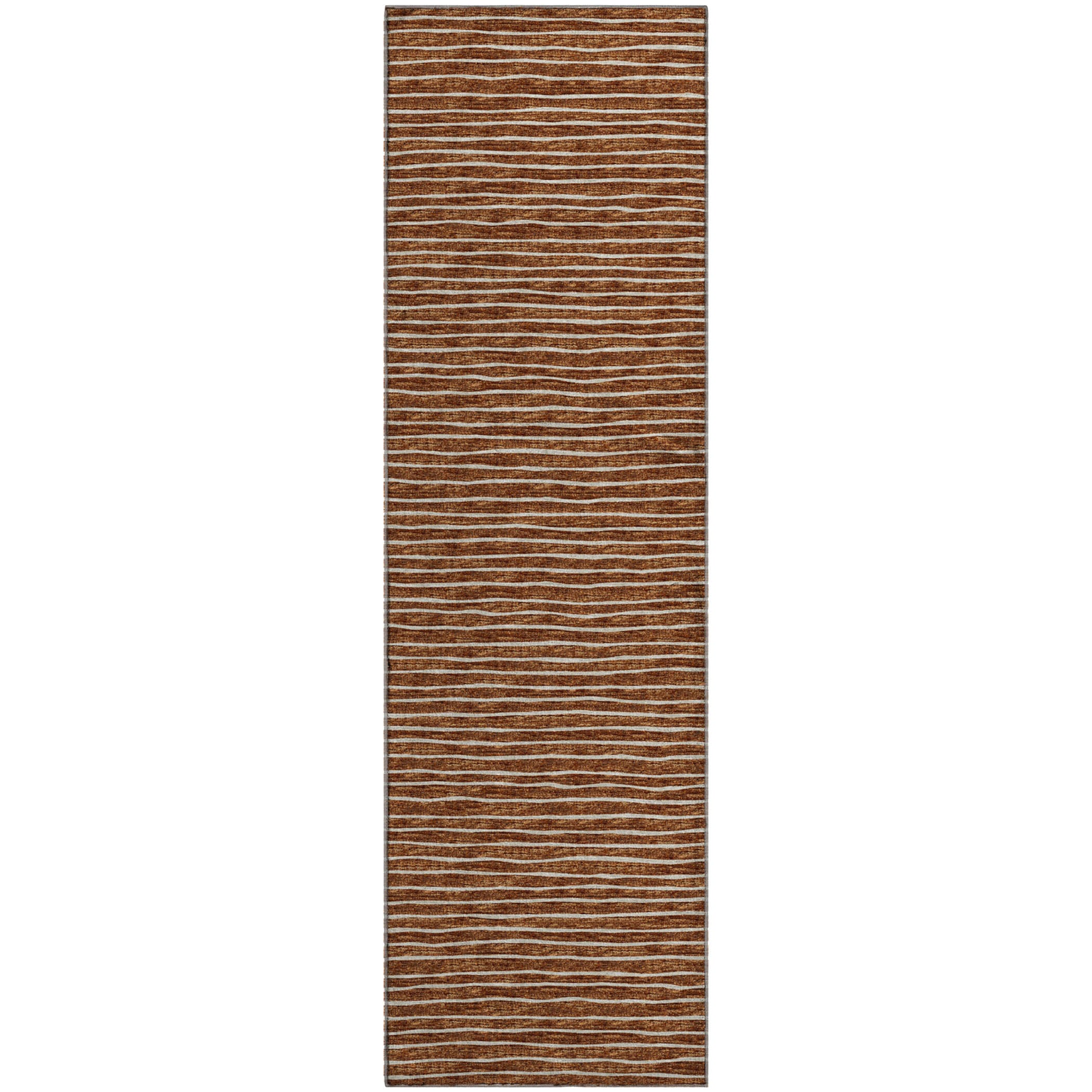 Colombo Machine Washable Transitional Paprika Red Rug 2'3" x 7'6" #shape_Runner